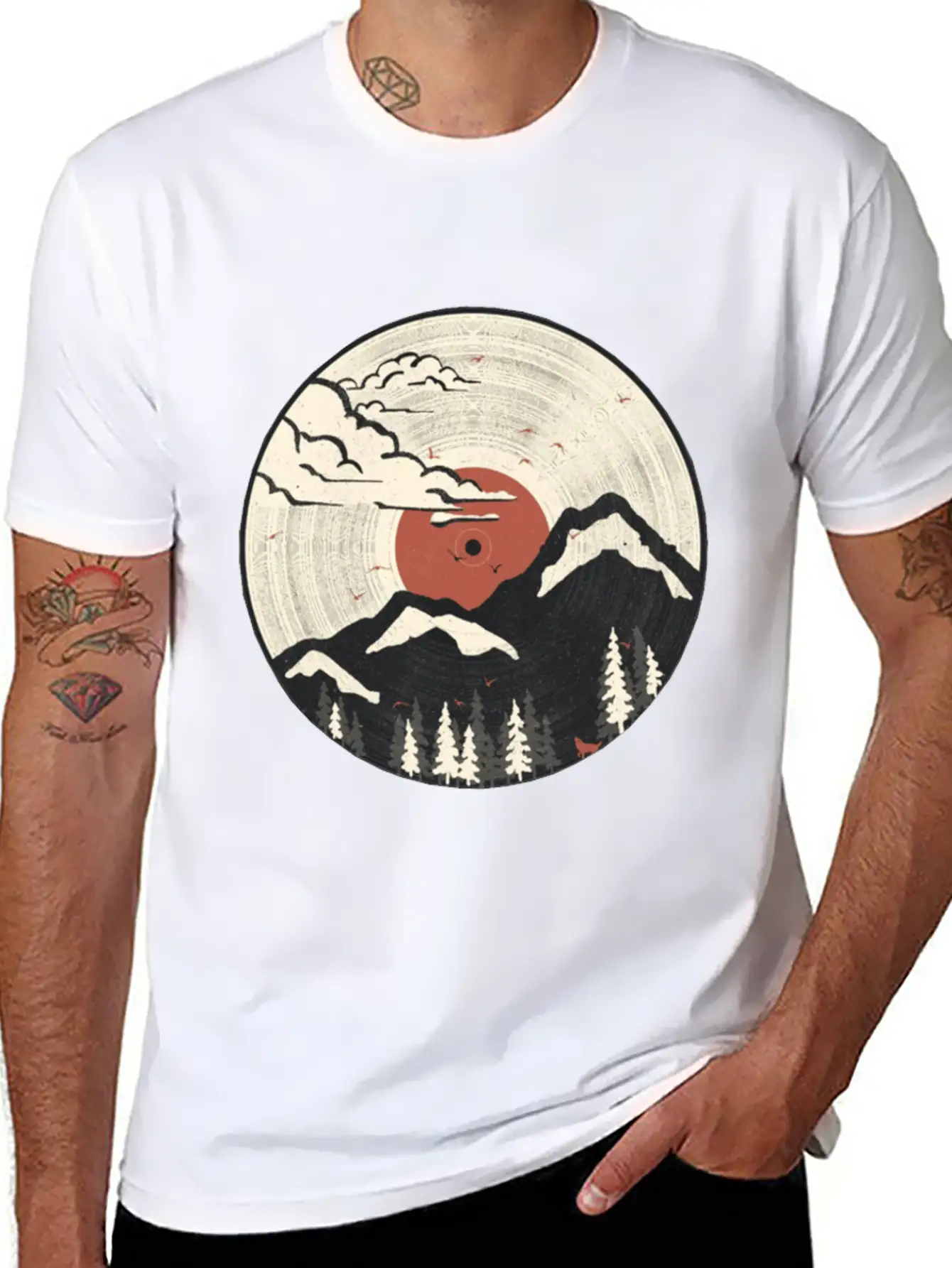 The Geometry Of Sunrise Unisex Short Sleeve Soft Cotton T-Shirt – Casual Everyday Wear