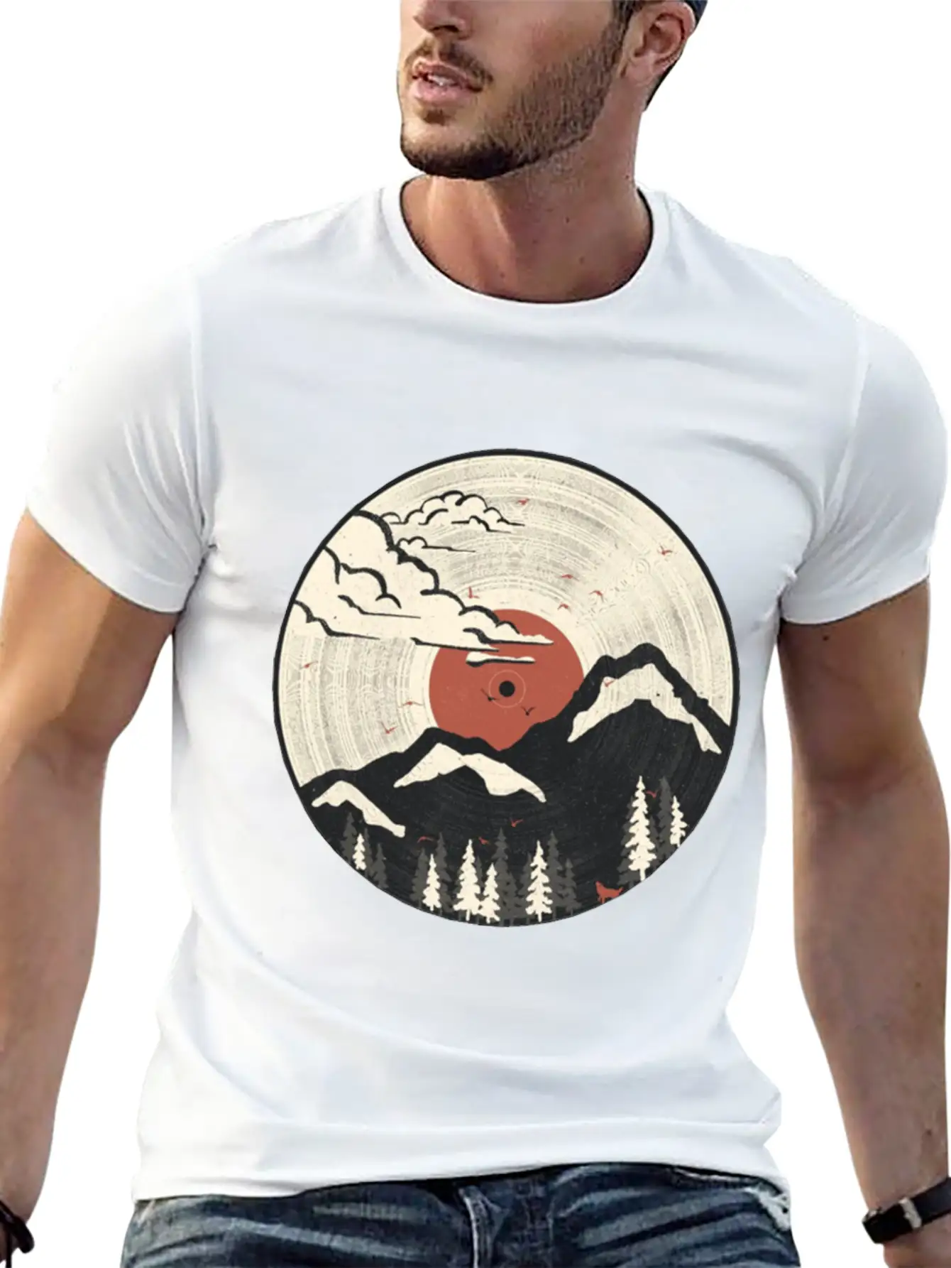 The Geometry Of Sunrise Unisex Short Sleeve Soft Cotton T-Shirt – Casual Everyday Wear