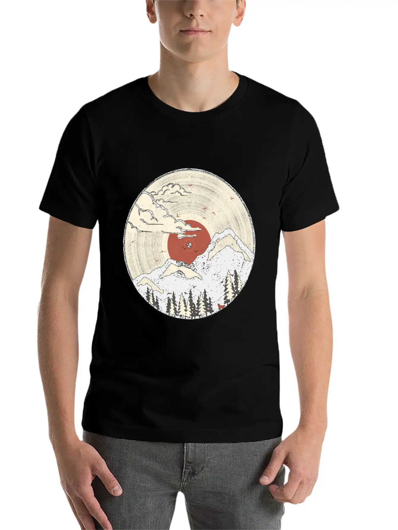 The Geometry Of Sunrise Unisex Short Sleeve Soft Cotton T-Shirt – Casual Everyday Wear