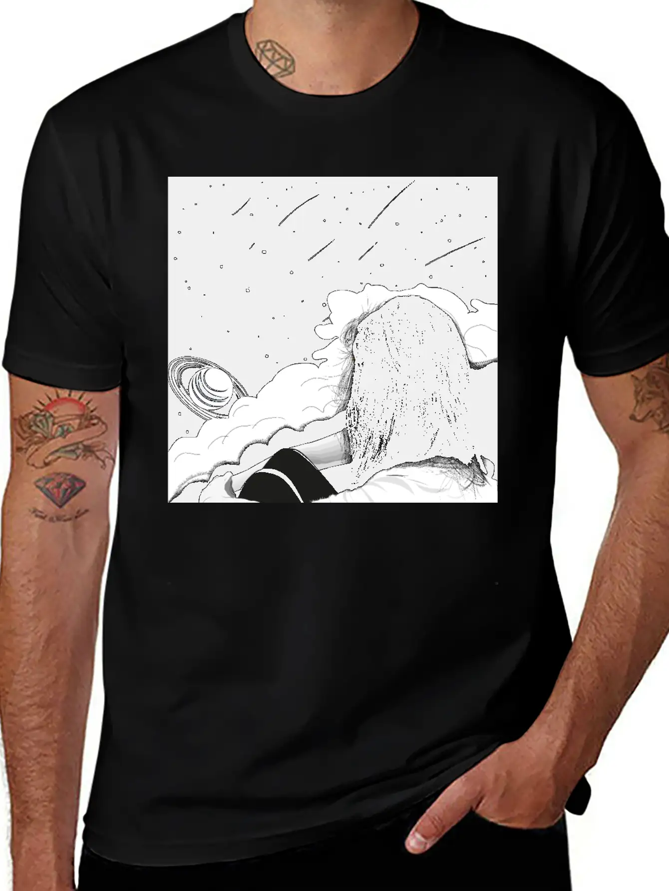 The Girl And The Planets Unisex Short Sleeve Soft Cotton T-Shirt – Casual Everyday Wear