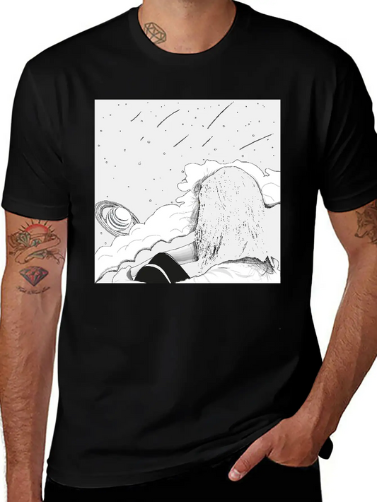 The Girl And The Planets Unisex Short Sleeve Soft Cotton T-Shirt – Casual Everyday Wear