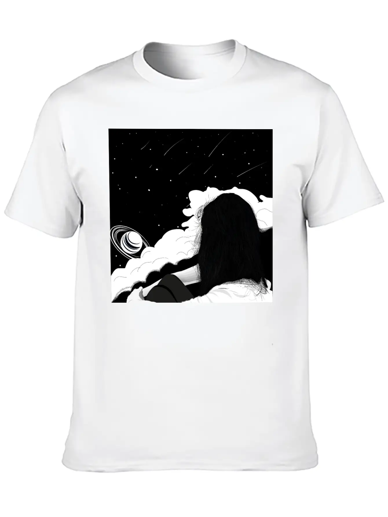 The Girl And The Planets Unisex Short Sleeve Soft Cotton T-Shirt – Casual Everyday Wear