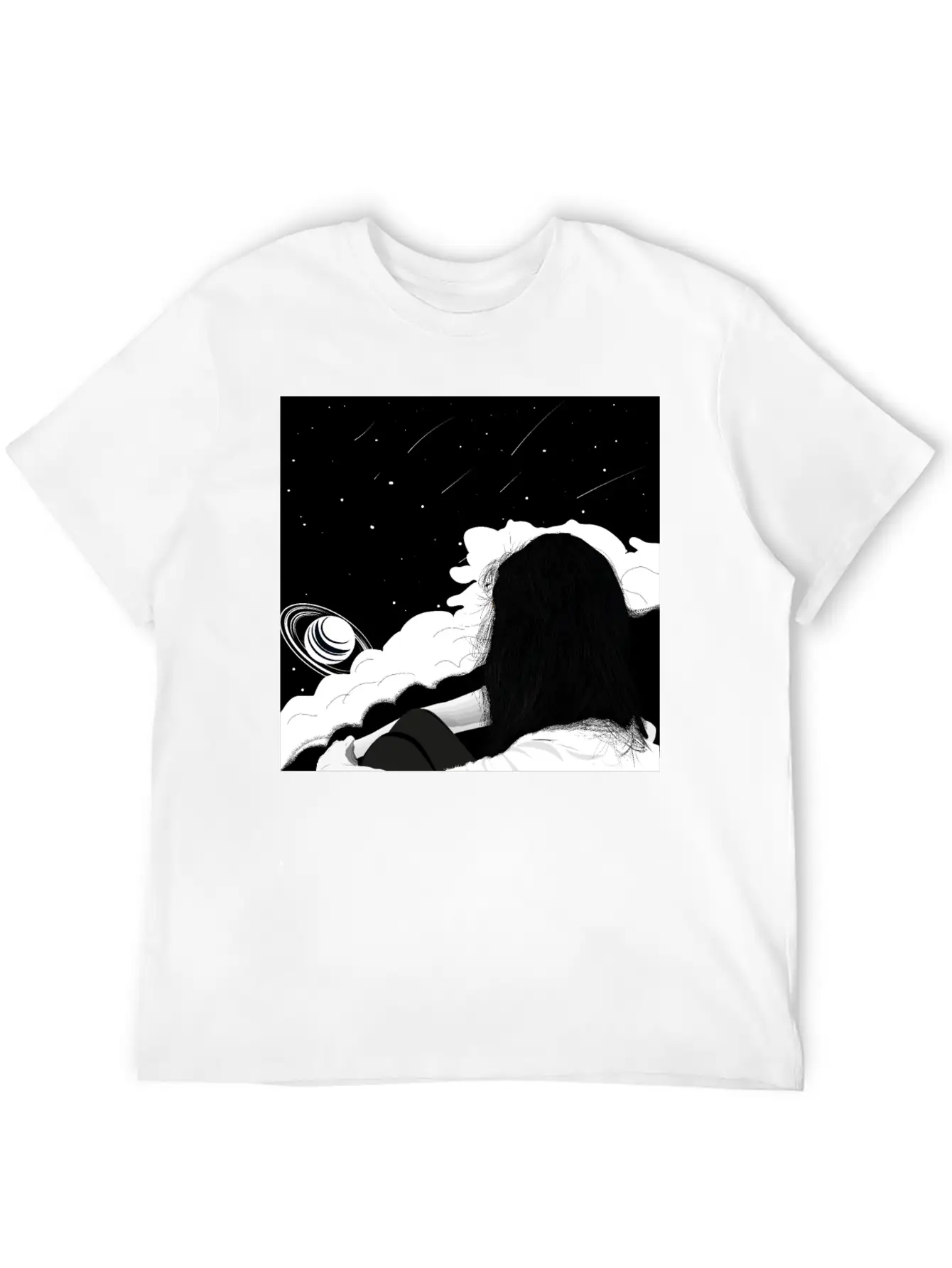 The Girl And The Planets Unisex Short Sleeve Soft Cotton T-Shirt – Casual Everyday Wear