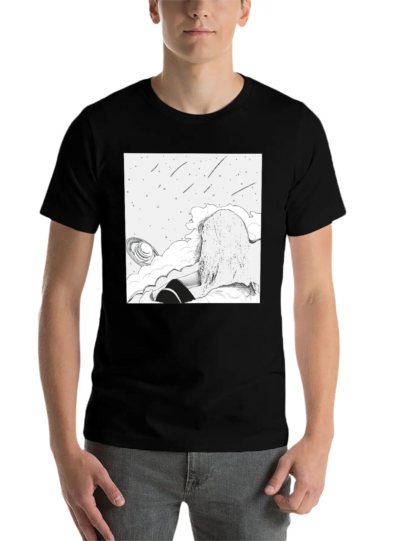 The Girl And The Planets Unisex Short Sleeve Soft Cotton T-Shirt – Casual Everyday Wear