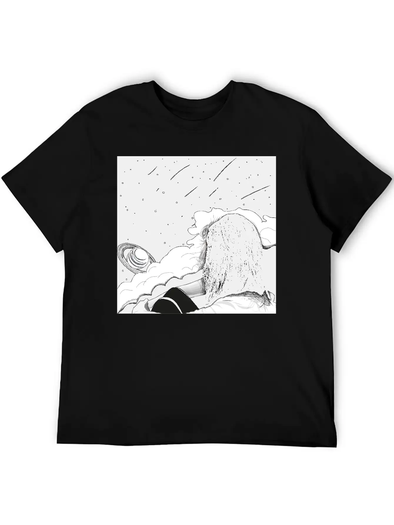The Girl And The Planets Unisex Short Sleeve Soft Cotton T-Shirt – Casual Everyday Wear