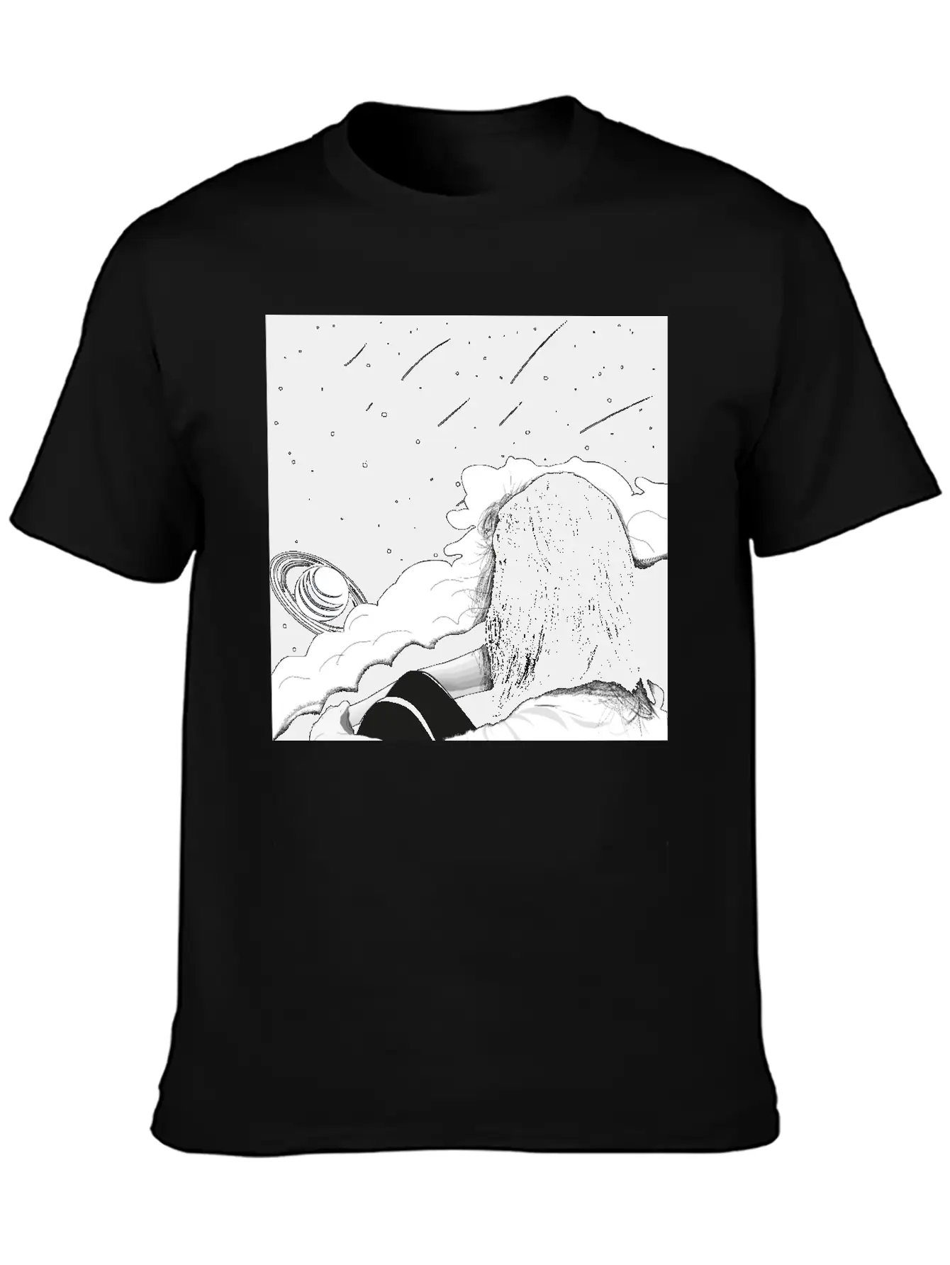 The Girl And The Planets Unisex Short Sleeve Soft Cotton T-Shirt – Casual Everyday Wear