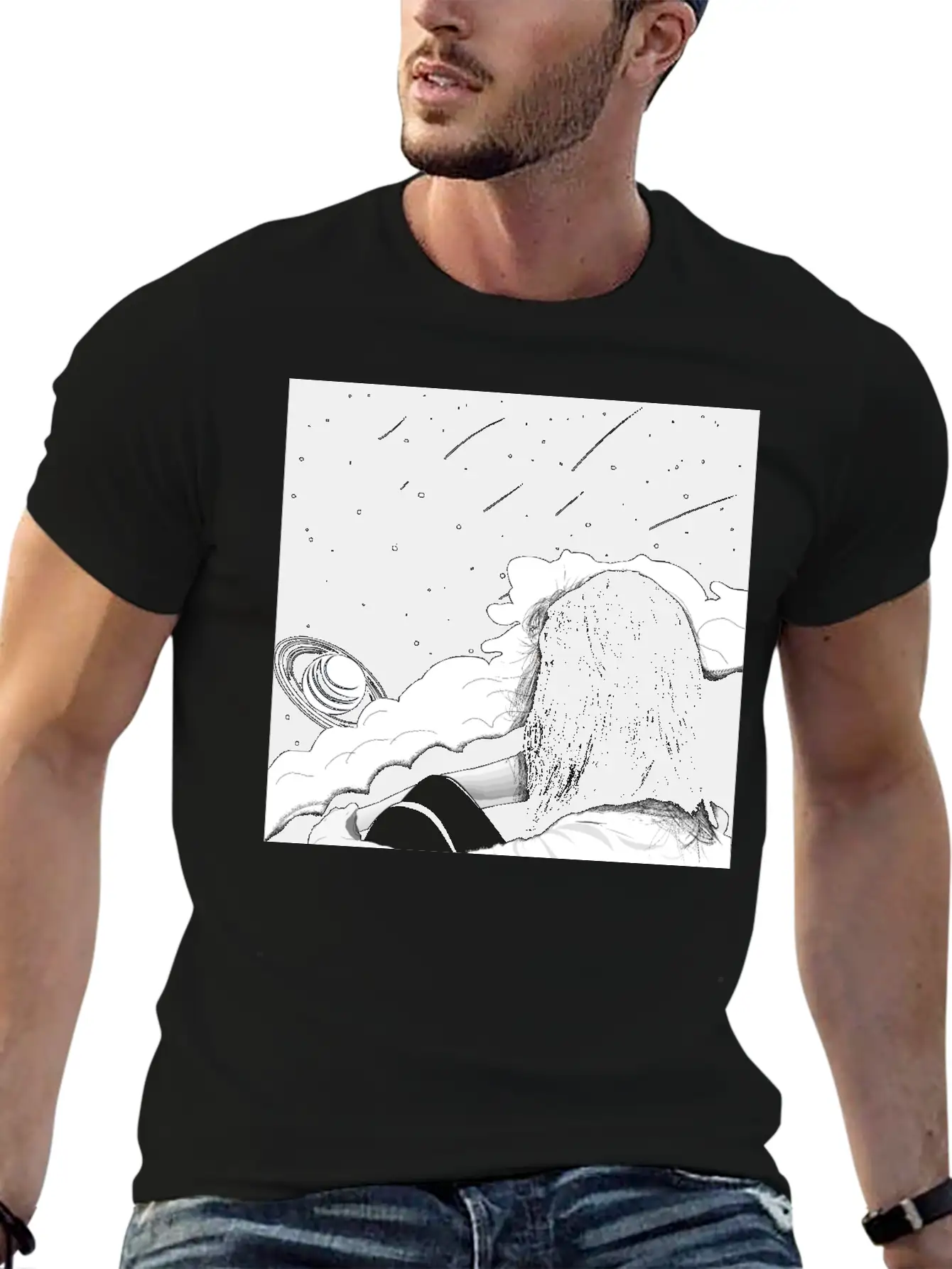 The Girl And The Planets Unisex Short Sleeve Soft Cotton T-Shirt – Casual Everyday Wear