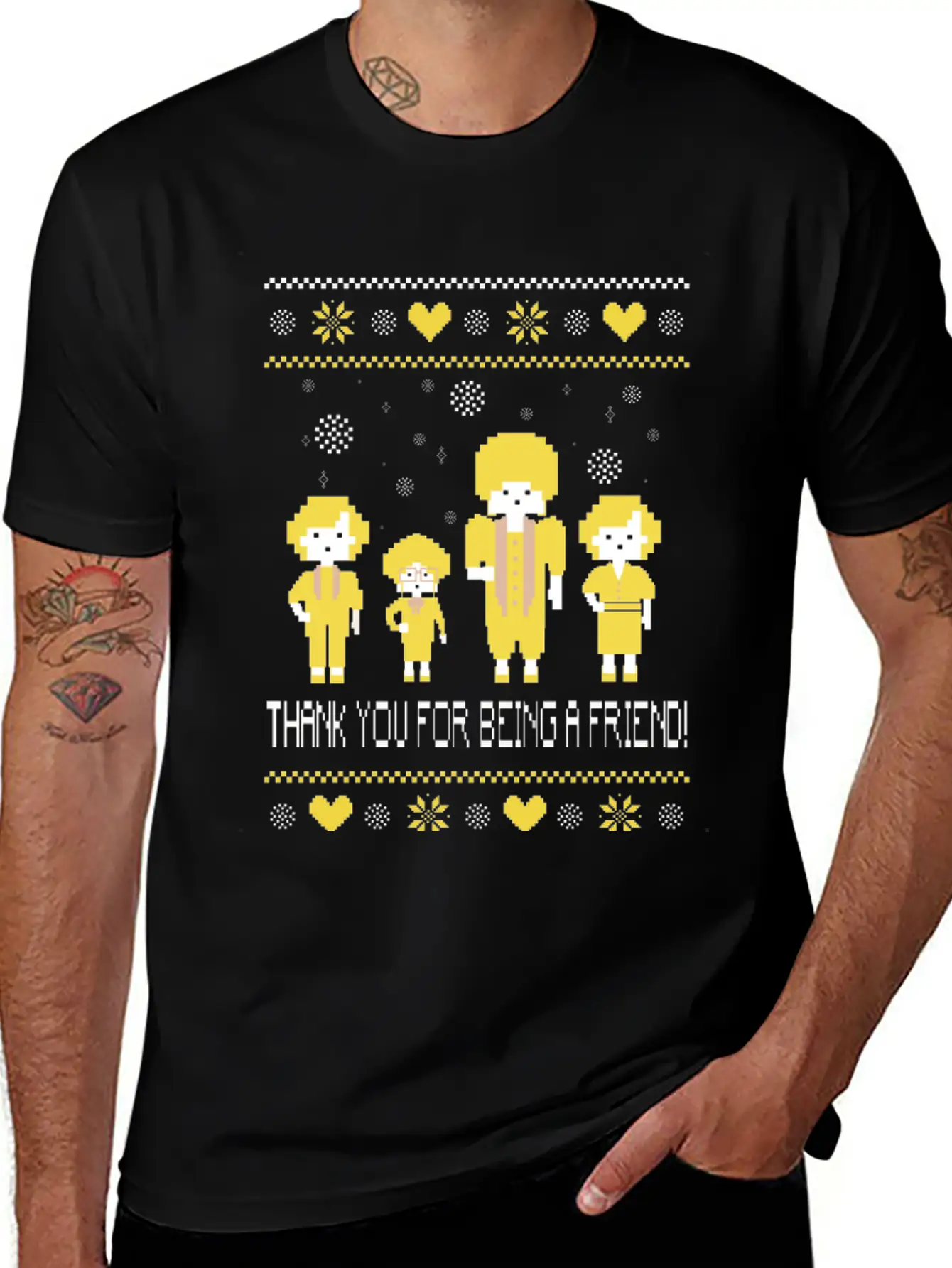 The Golden Girls  Ugly Christmas Sweater Unisex Short Sleeve Soft Cotton T-Shirt – Casual Everyday Wear