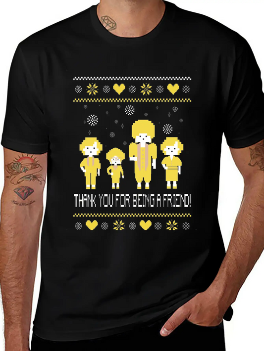 The Golden Girls  Ugly Christmas Sweater Unisex Short Sleeve Soft Cotton T-Shirt – Casual Everyday Wear