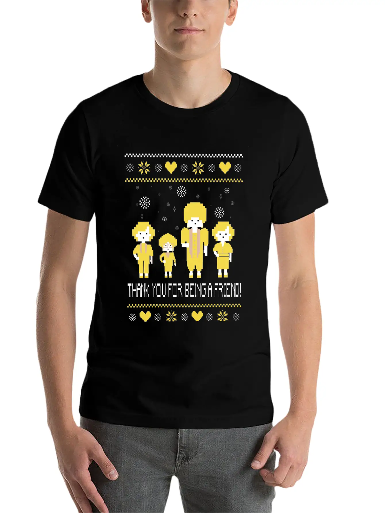 The Golden Girls  Ugly Christmas Sweater Unisex Short Sleeve Soft Cotton T-Shirt – Casual Everyday Wear