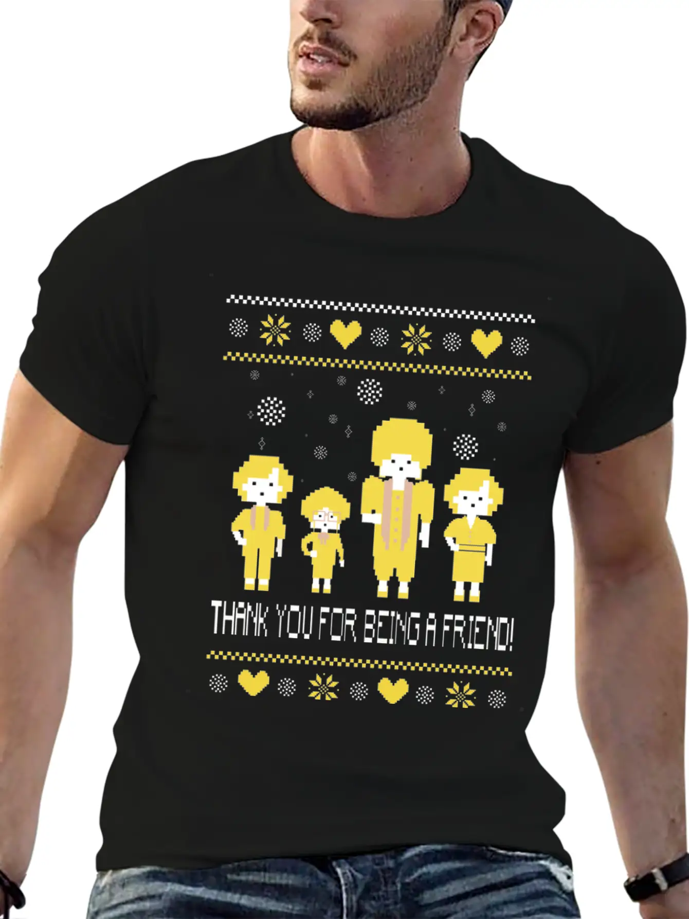 The Golden Girls  Ugly Christmas Sweater Unisex Short Sleeve Soft Cotton T-Shirt – Casual Everyday Wear