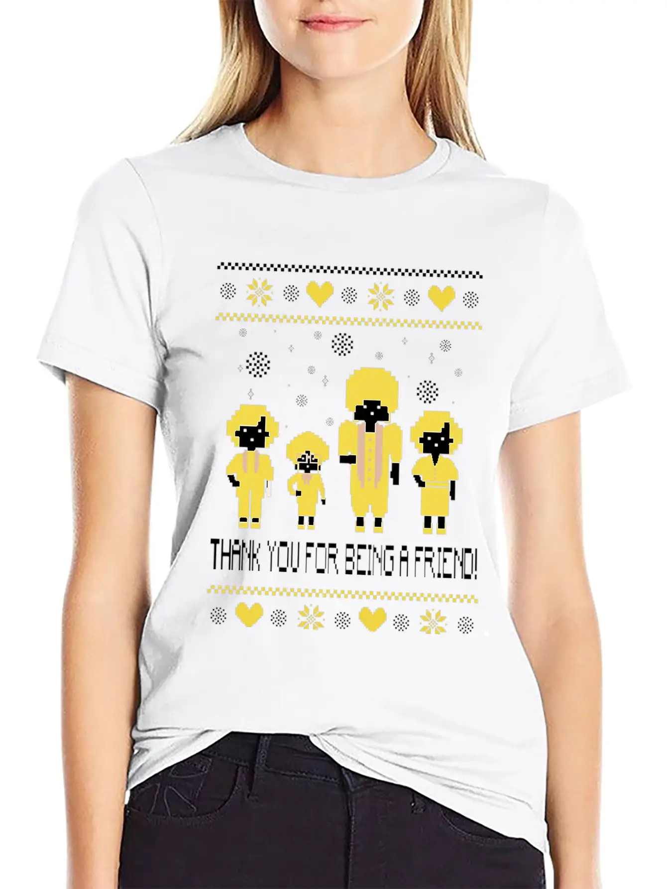 The Golden Girls  Ugly Christmas Sweater Unisex Short Sleeve Soft Cotton T-Shirt – Casual Everyday Wear