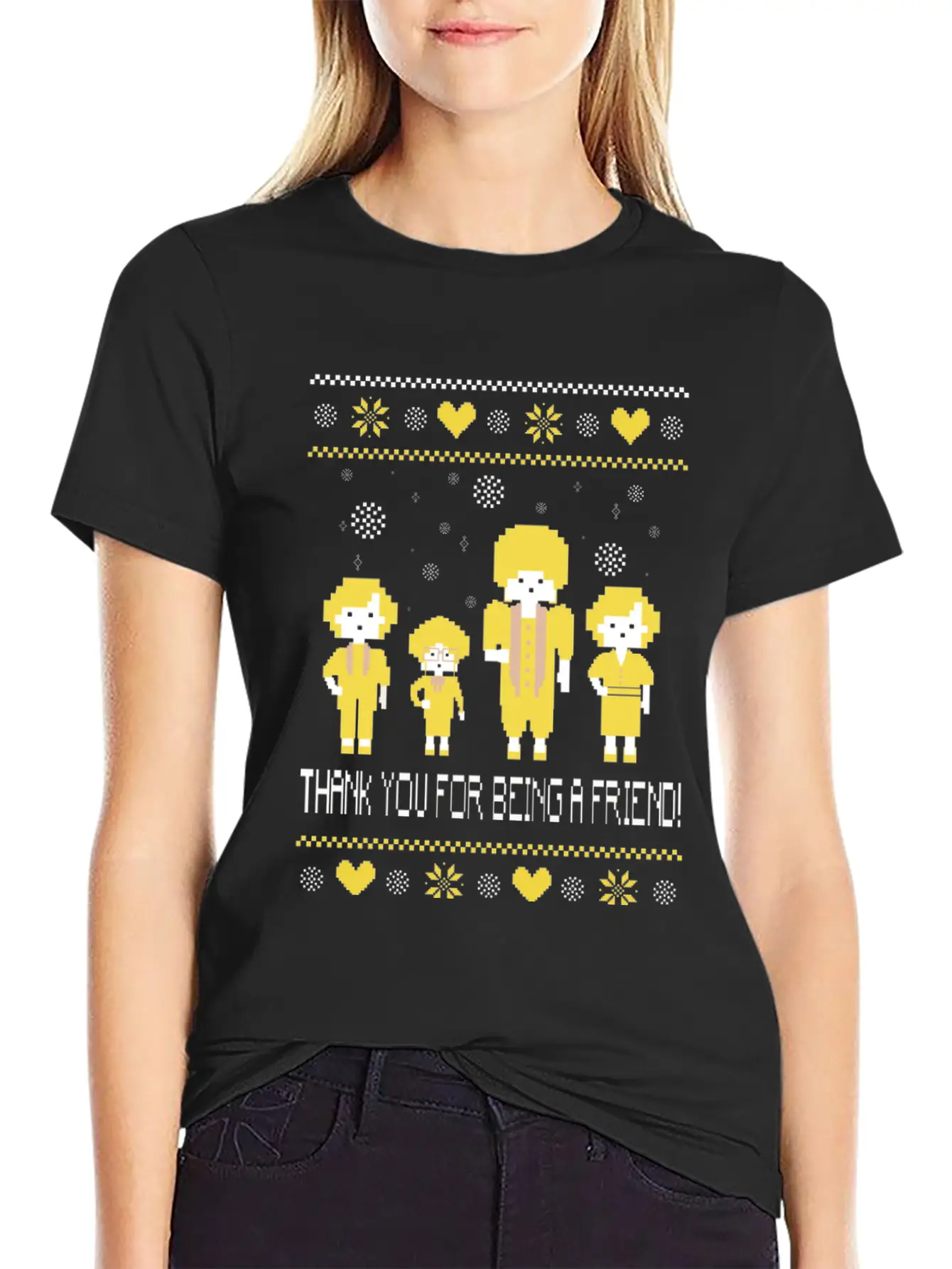 The Golden Girls  Ugly Christmas Sweater Unisex Short Sleeve Soft Cotton T-Shirt – Casual Everyday Wear