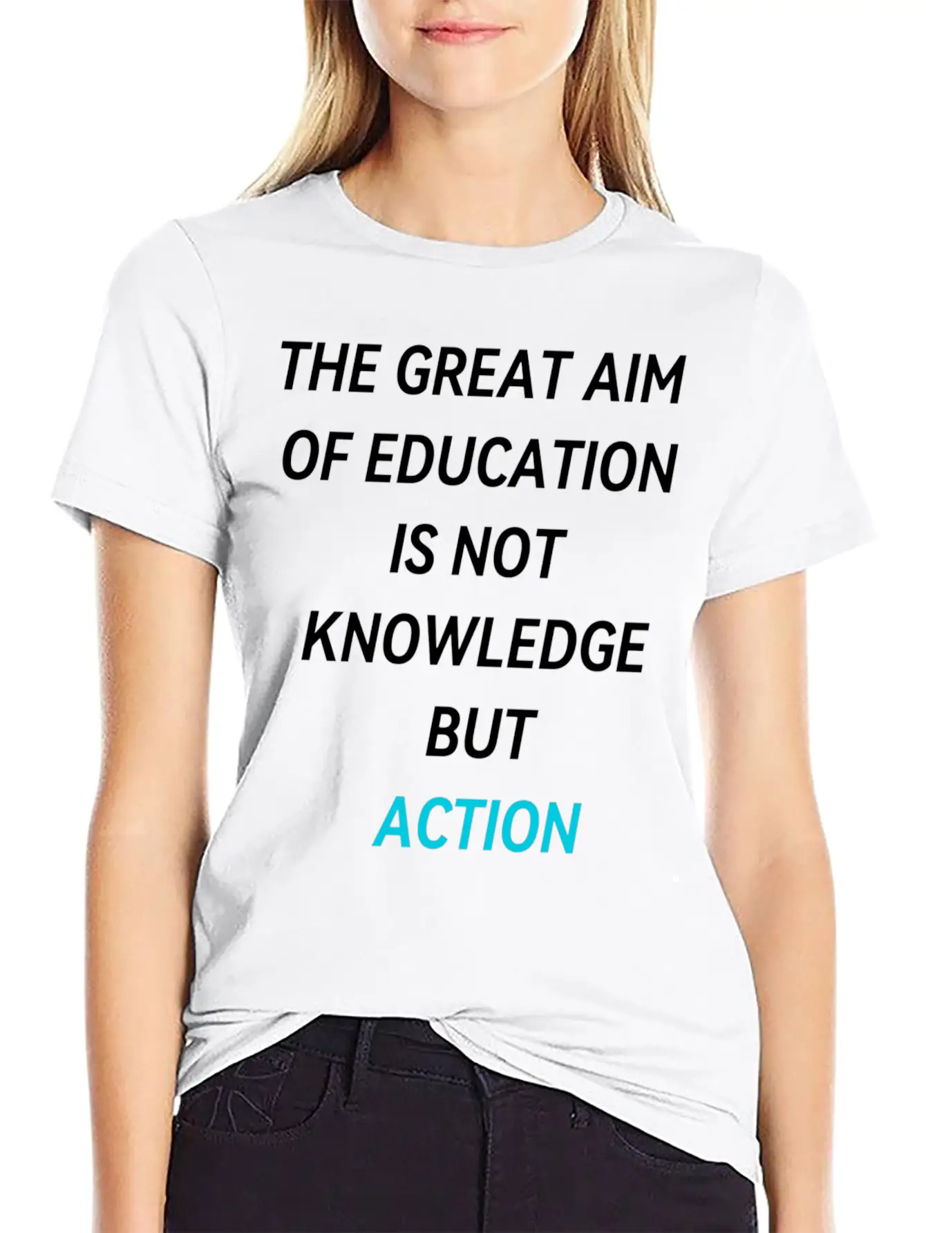 THE GREAT AIM OF EDUCATION IS NOT KNOWLEDGE BUT AC Unisex Casual T-Shirt – Clean Design For Daily Comfort