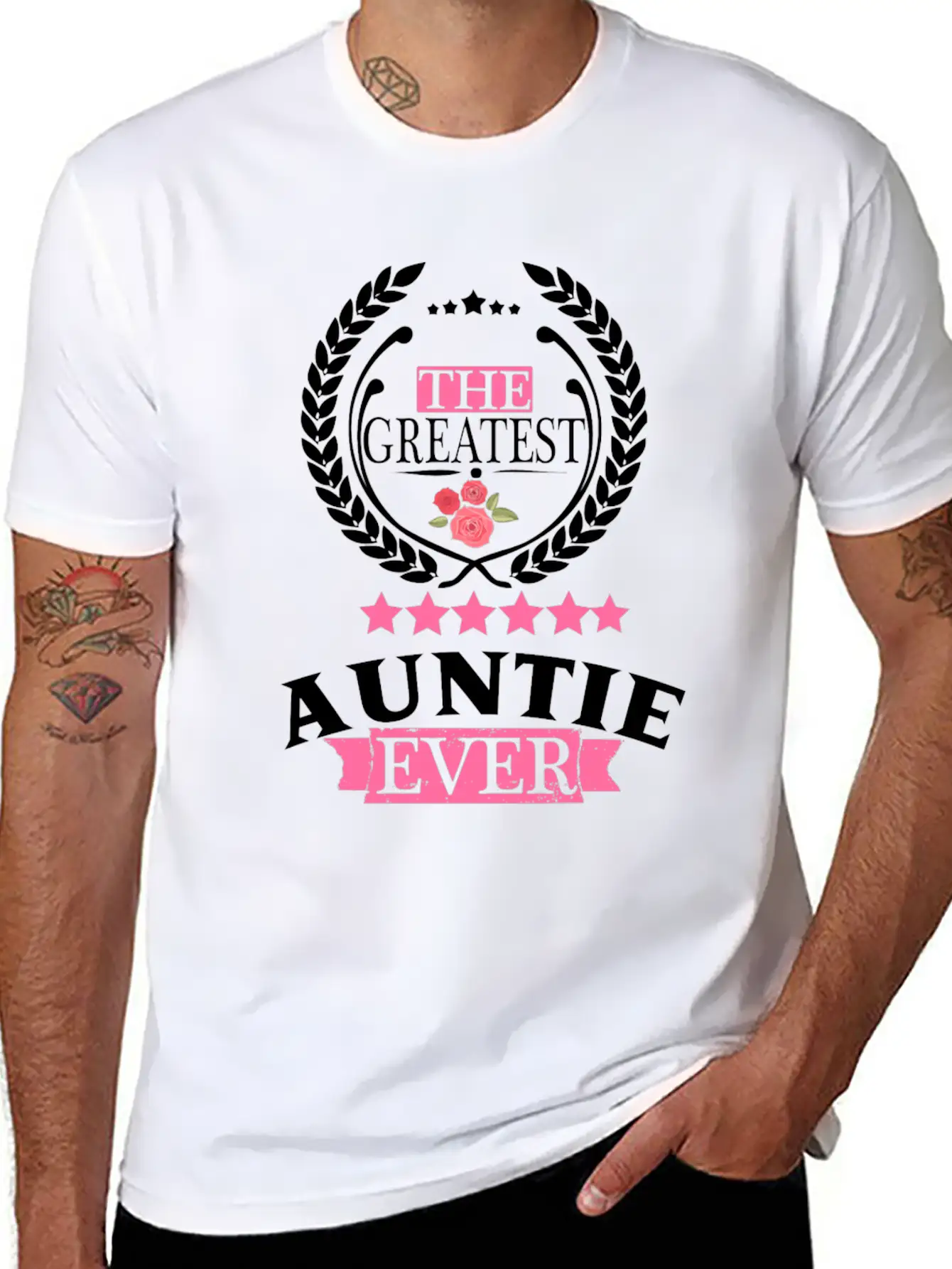 THE GREATEST AUNT EVER Unisex Short Sleeve Soft Cotton T-Shirt – Casual Everyday Wear