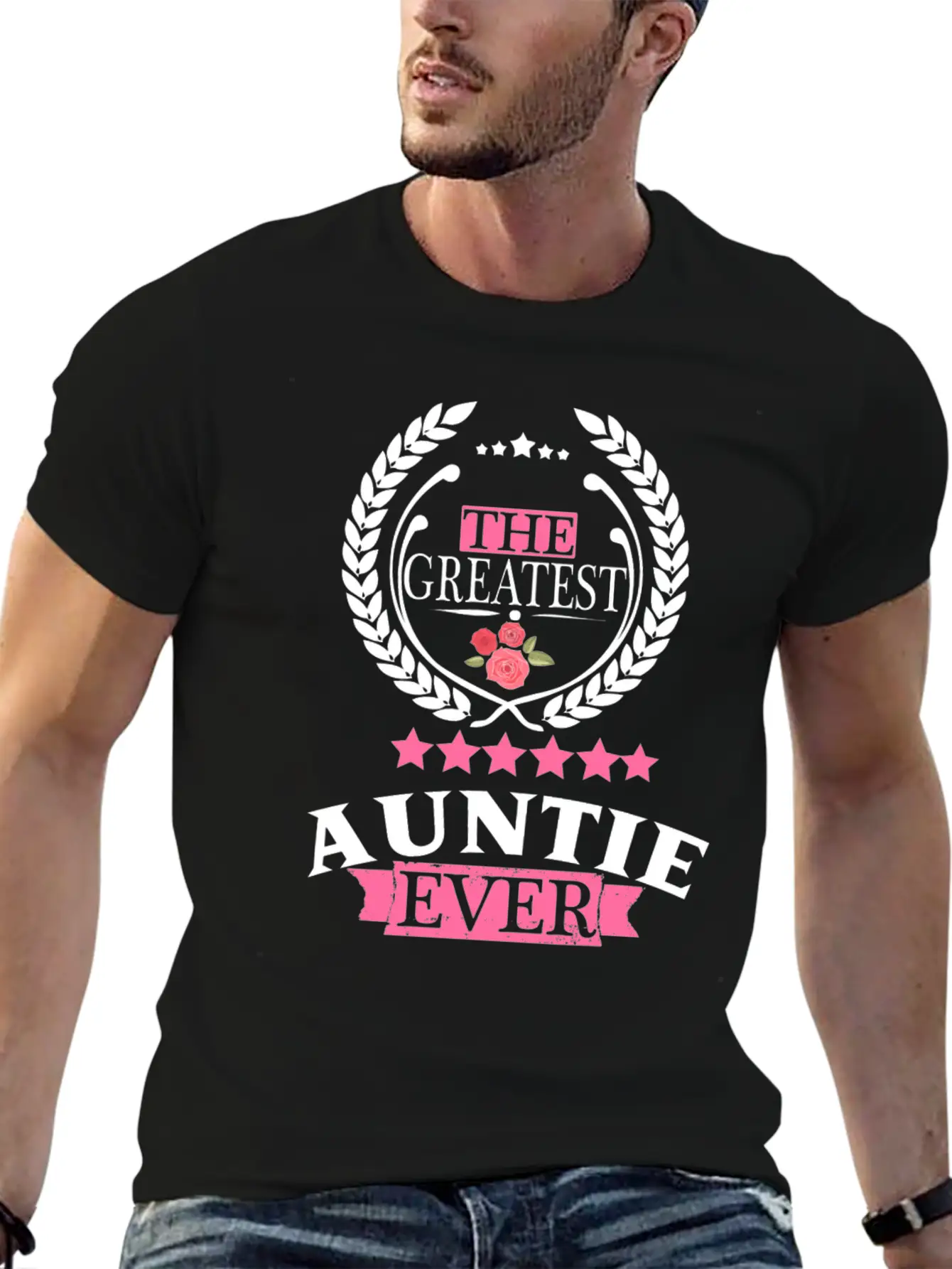 THE GREATEST AUNT EVER Unisex Short Sleeve Soft Cotton T-Shirt – Casual Everyday Wear