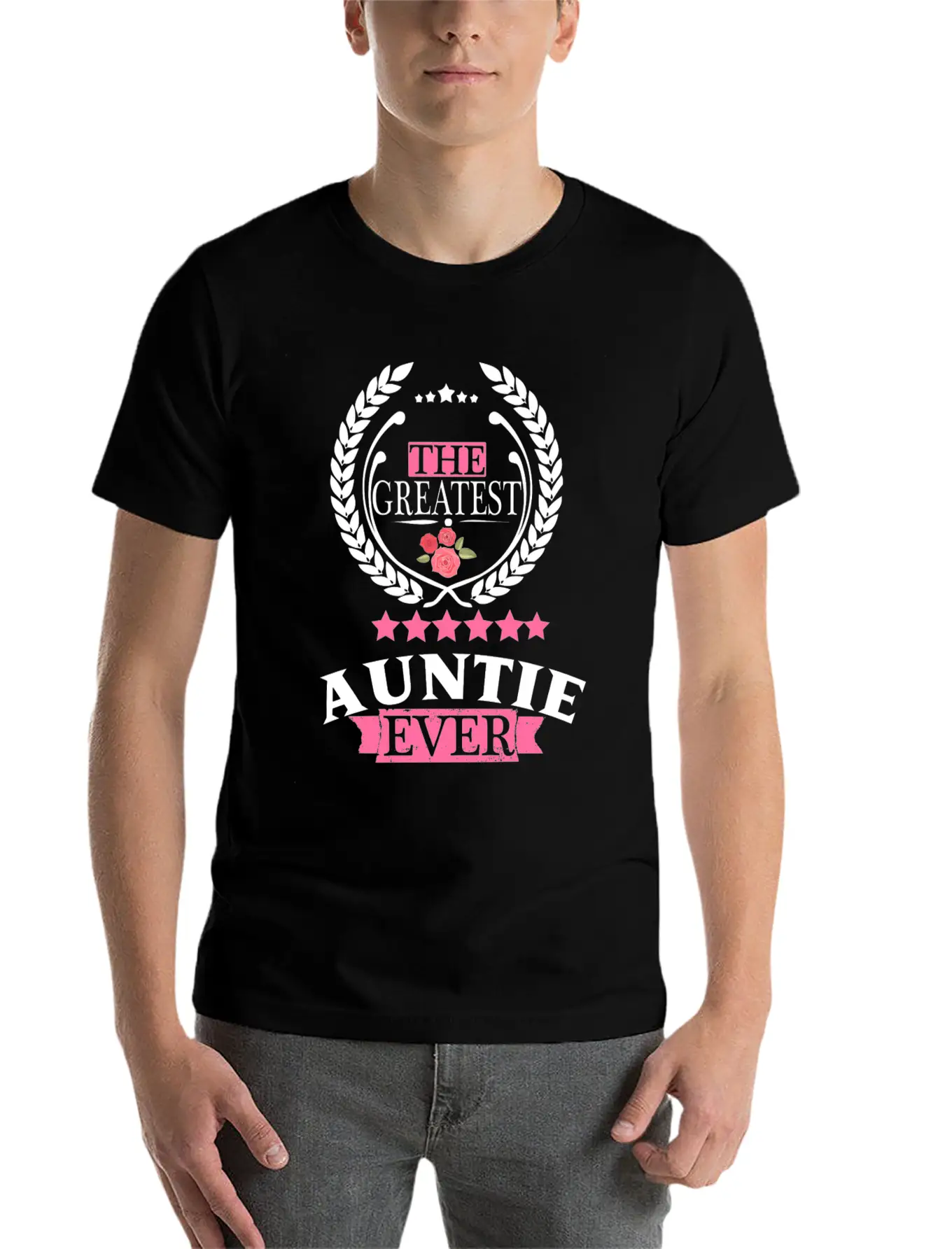 THE GREATEST AUNT EVER Unisex Short Sleeve Soft Cotton T-Shirt – Casual Everyday Wear