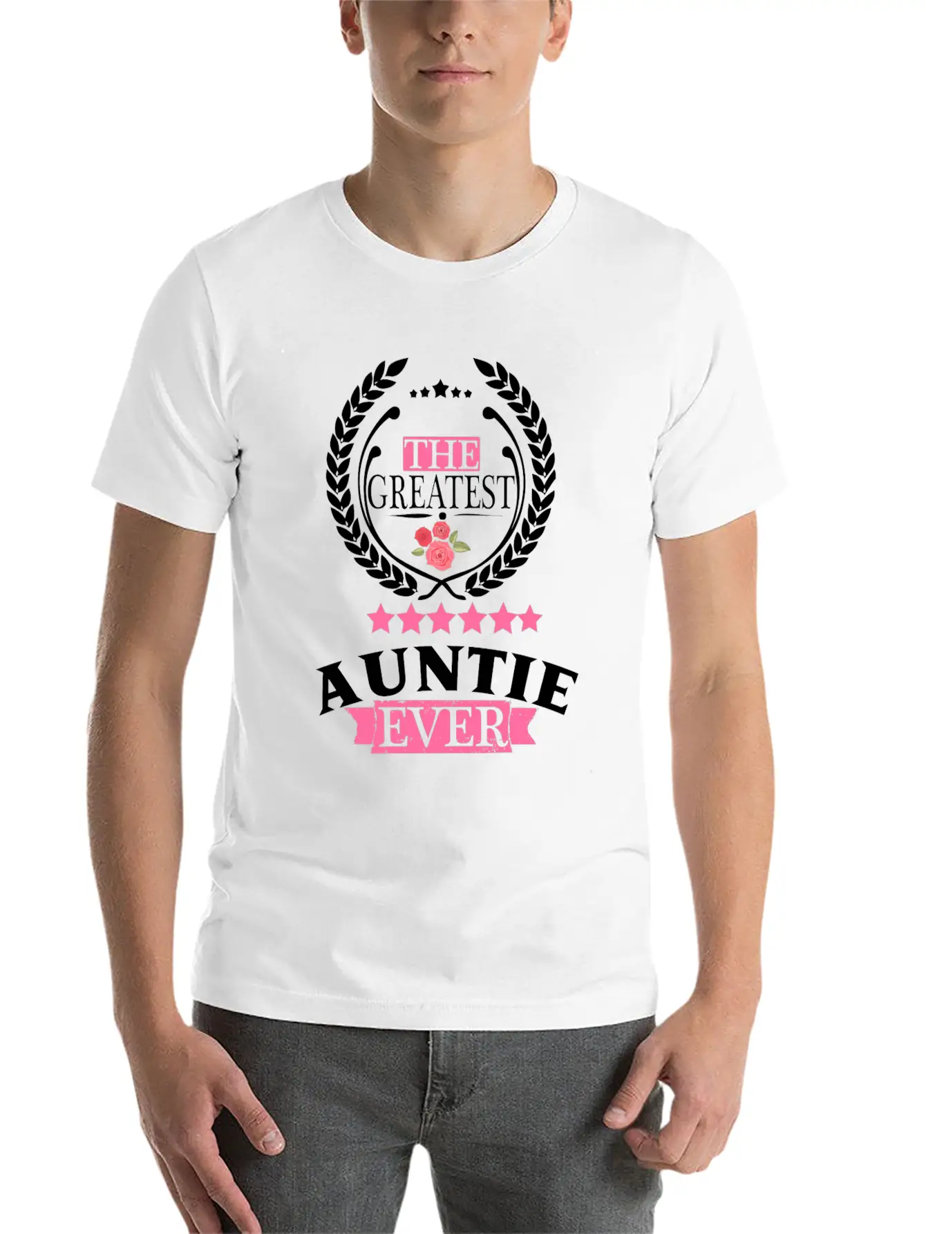 THE GREATEST AUNT EVER Unisex Short Sleeve Soft Cotton T-Shirt – Casual Everyday Wear