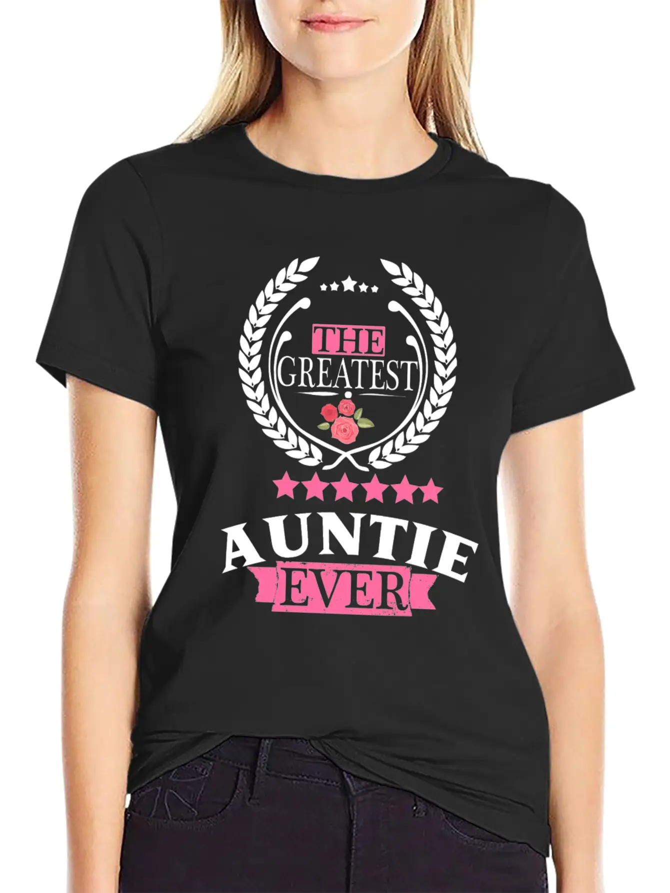 THE GREATEST AUNT EVER Unisex Short Sleeve Soft Cotton T-Shirt – Casual Everyday Wear