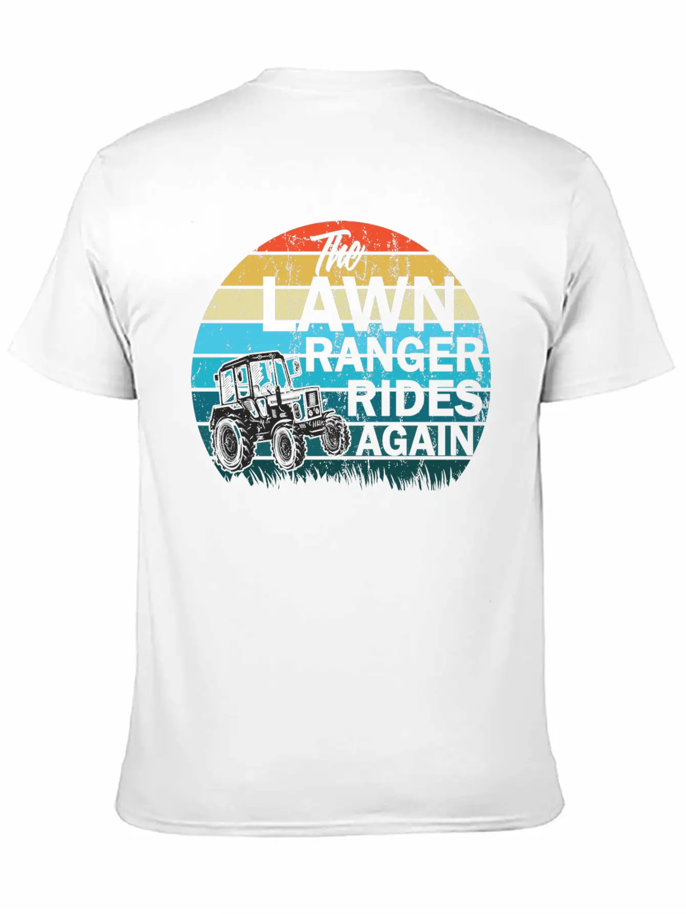 The Lawn Ranger Rides Again Lawn Tractor Mowing Stylish Everyday T-Shirt – Unisex Basic Cotton Tee