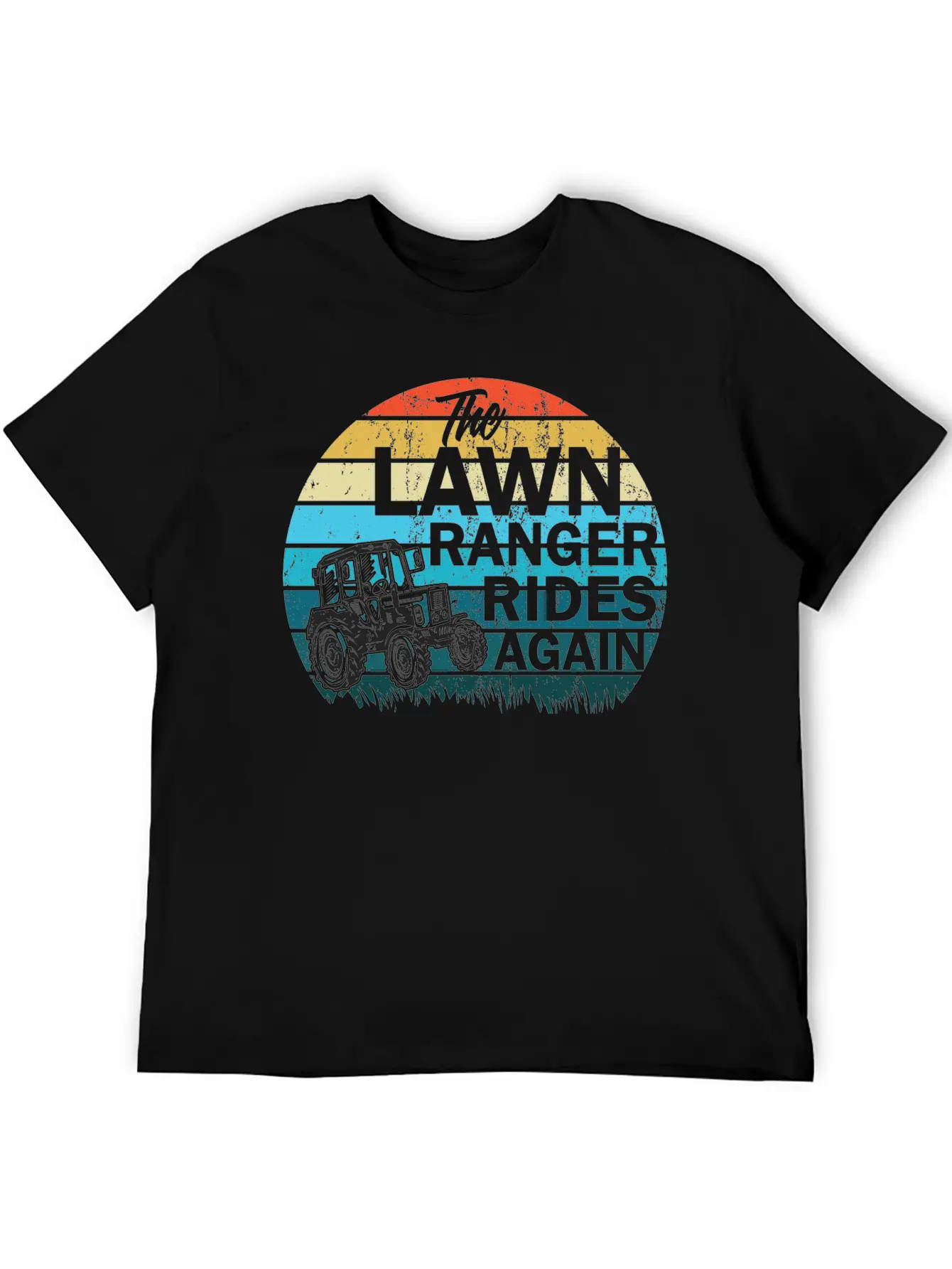 The Lawn Ranger Rides Again Lawn Tractor Mowing Stylish Everyday T-Shirt – Unisex Basic Cotton Tee