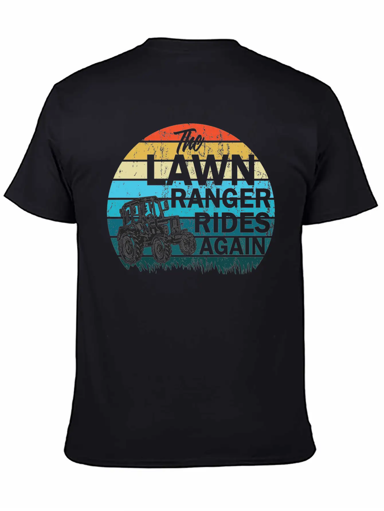 The Lawn Ranger Rides Again Lawn Tractor Mowing Stylish Everyday T-Shirt – Unisex Basic Cotton Tee