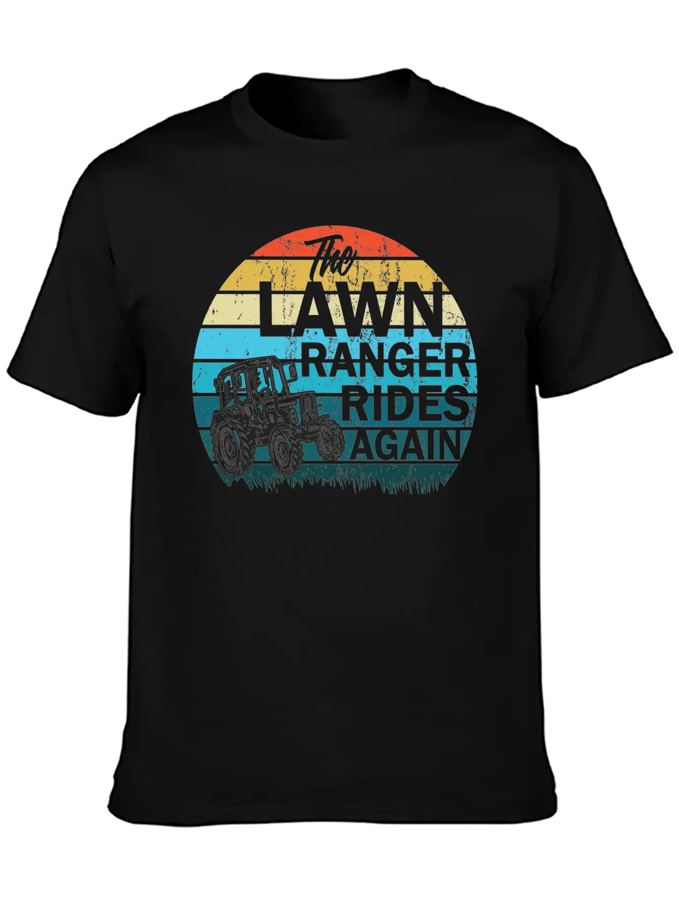 The Lawn Ranger Rides Again Lawn Tractor Mowing Stylish Everyday T-Shirt – Unisex Basic Cotton Tee