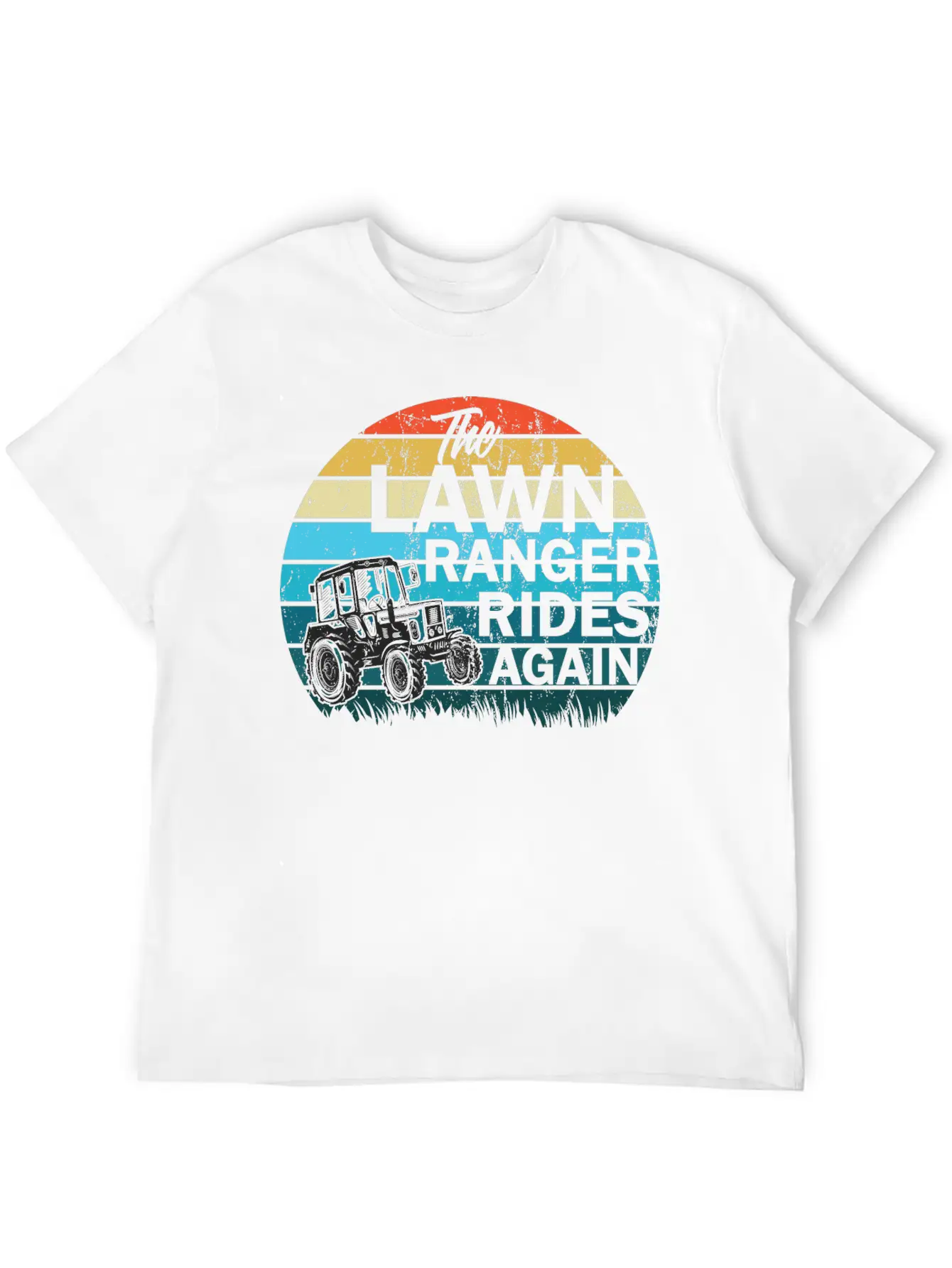 The Lawn Ranger Rides Again Lawn Tractor Mowing Stylish Everyday T-Shirt – Unisex Basic Cotton Tee