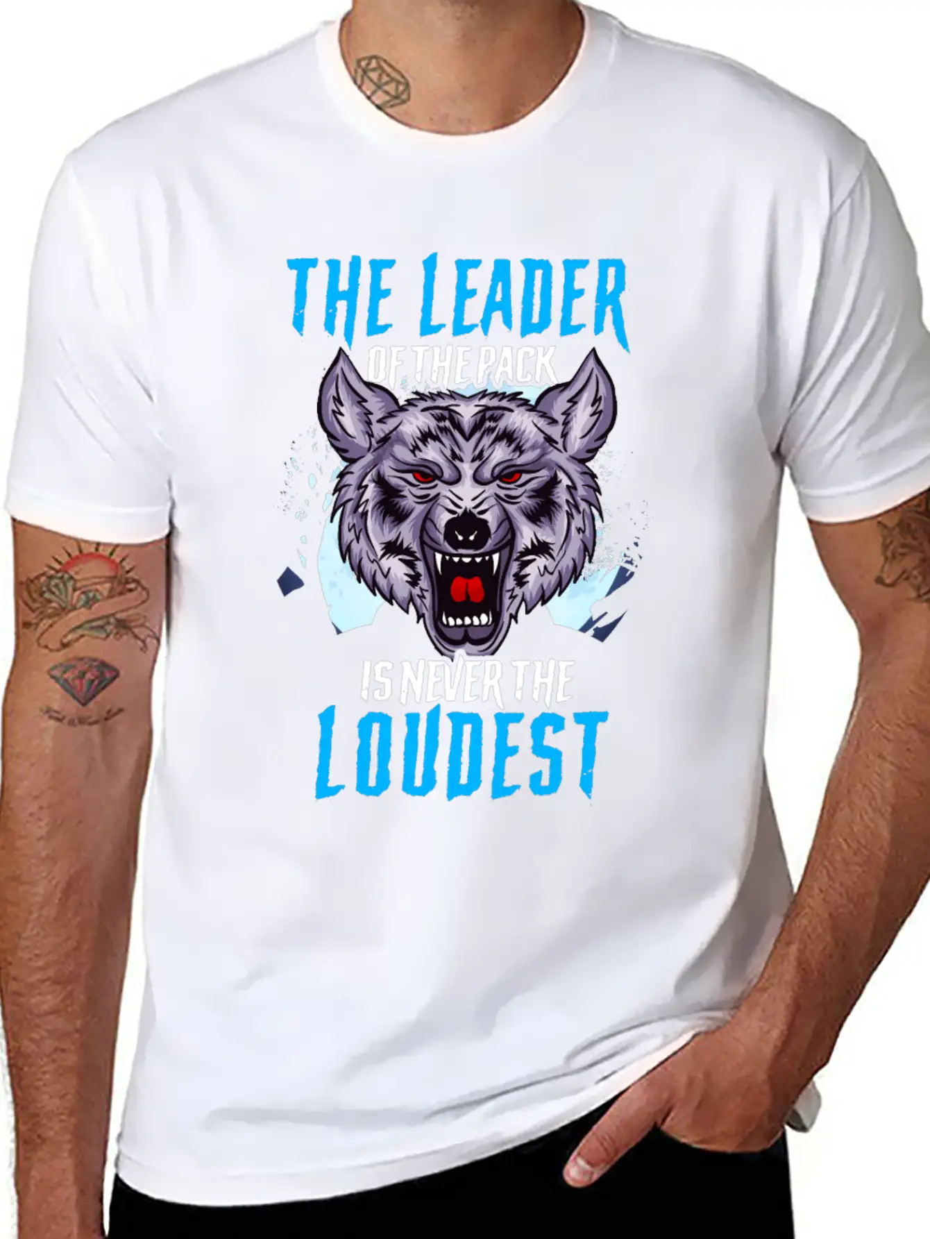 The Leader Of The Pack Is Never The Loudest Wolf Stylish Everyday T-Shirt – Unisex Basic Cotton Tee