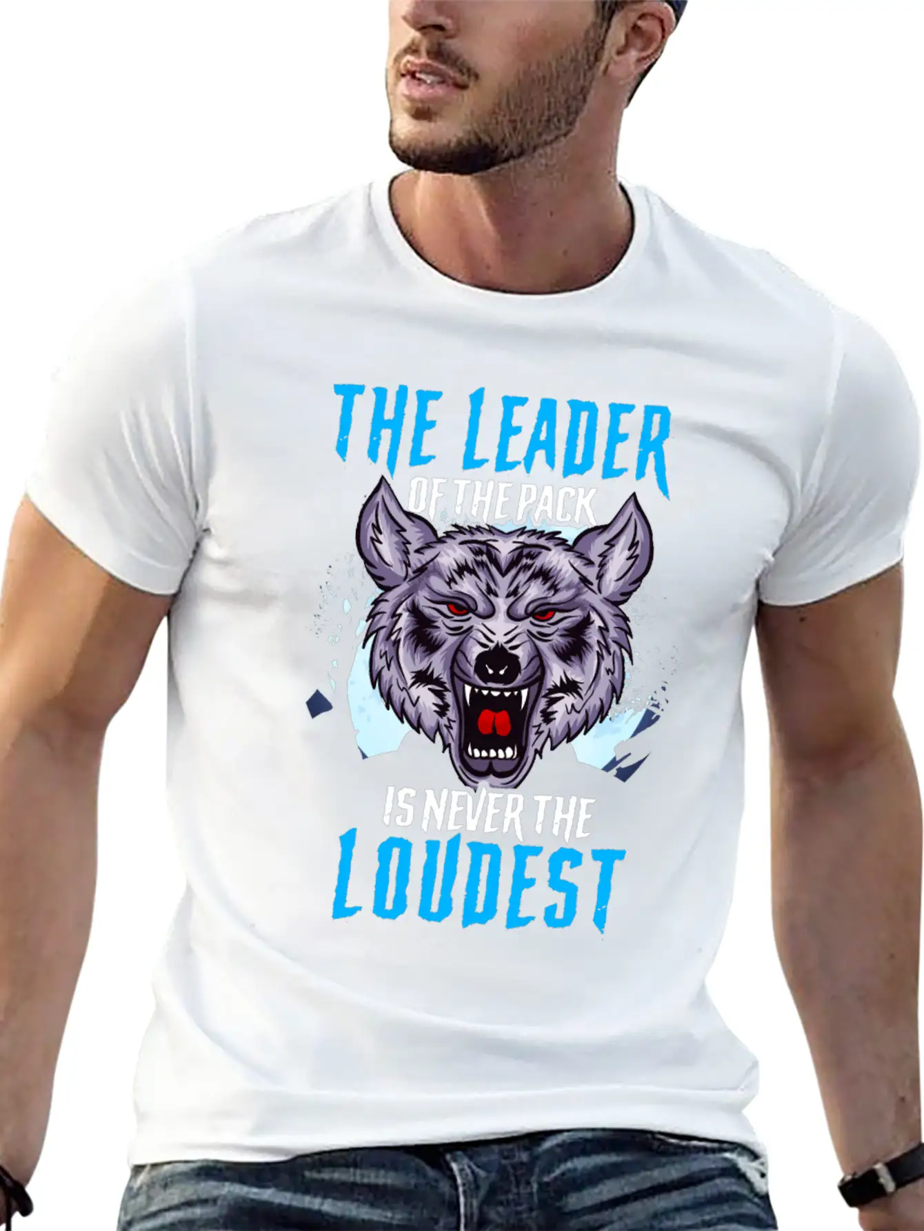 The Leader Of The Pack Is Never The Loudest Wolf Stylish Everyday T-Shirt – Unisex Basic Cotton Tee