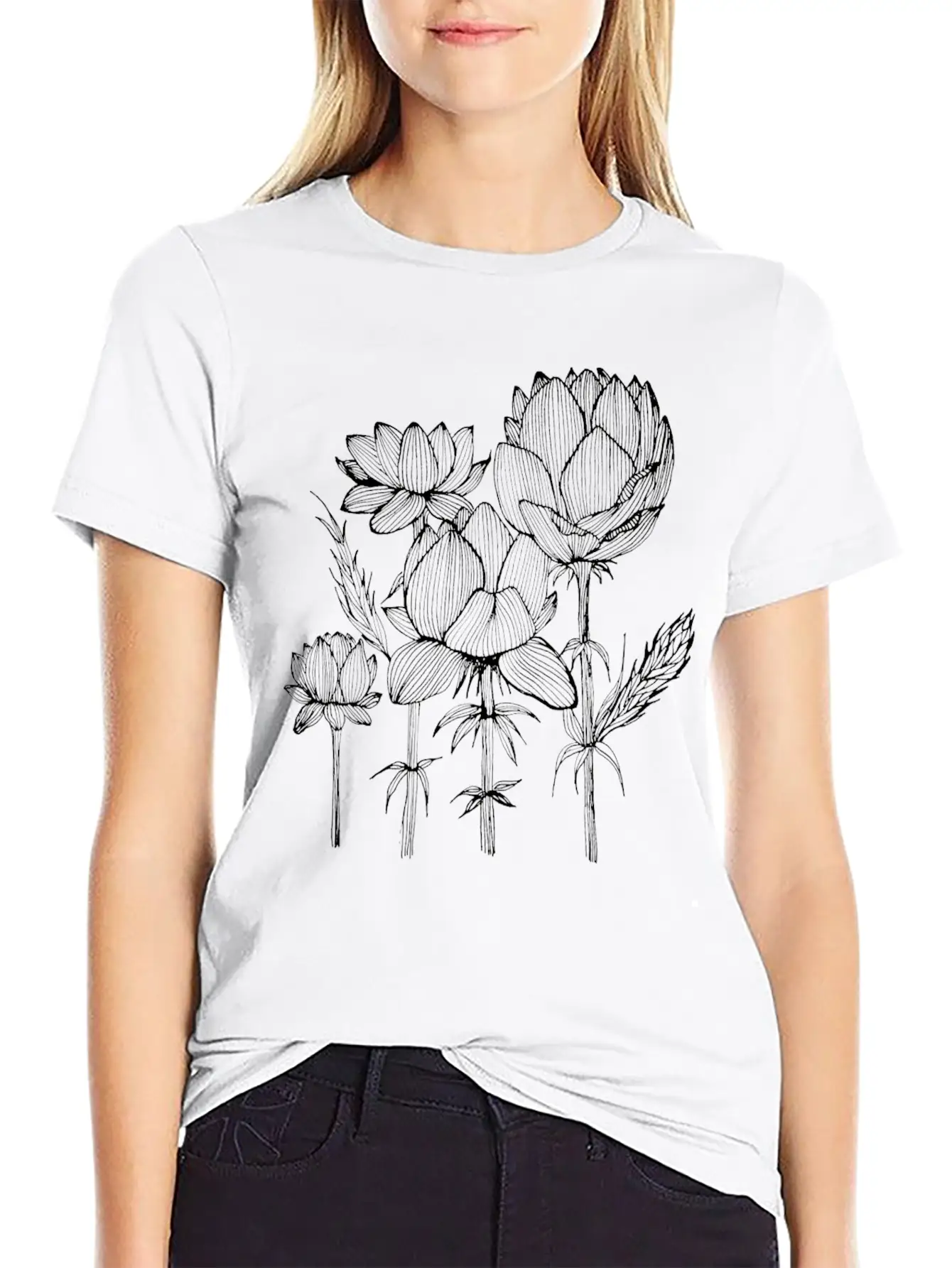 The Lined Design And The Vector Design. Basic Graphic T-Shirt – Daily Comfort In Soft Cotton
