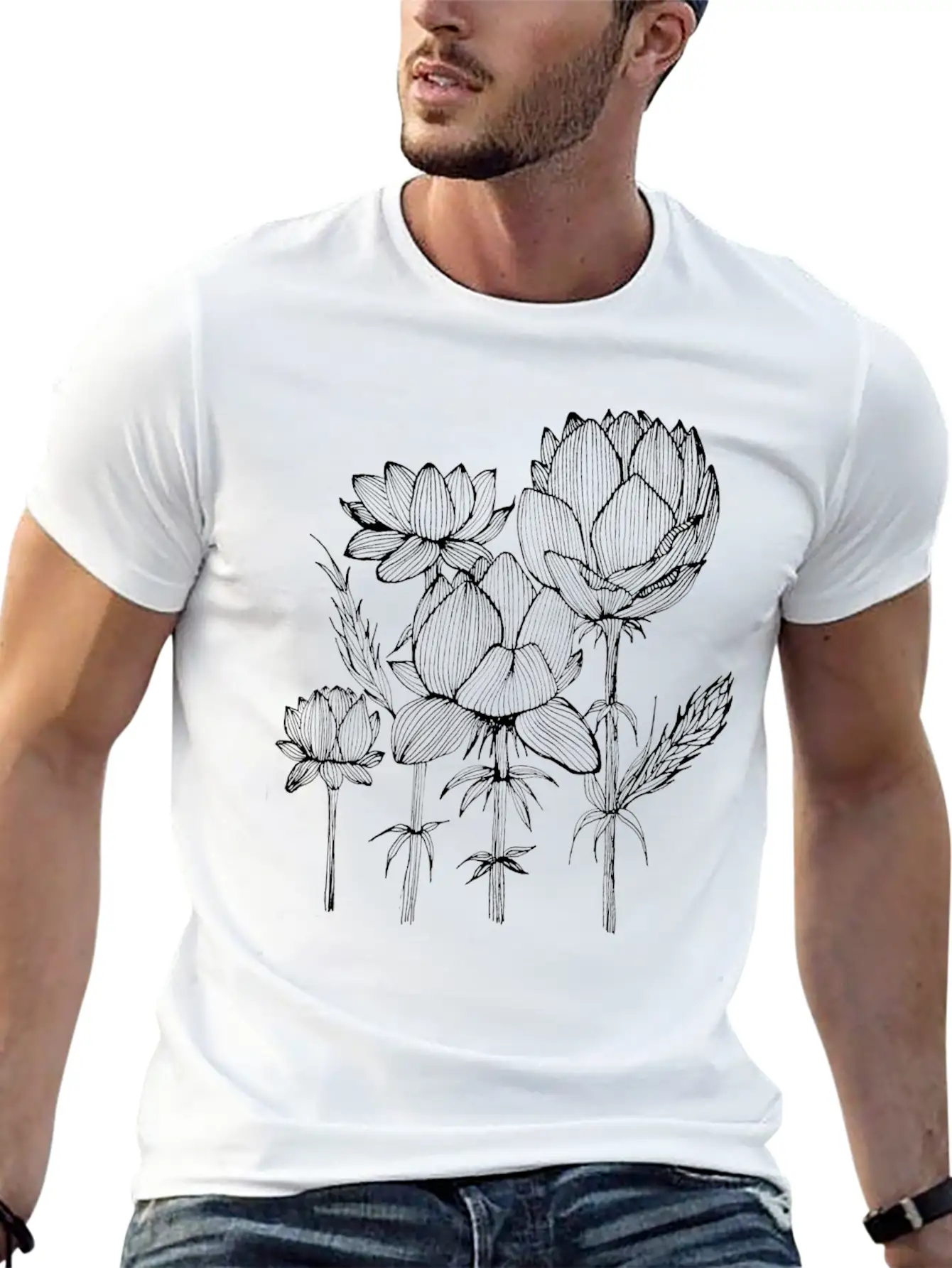 The Lined Design And The Vector Design. Basic Graphic T-Shirt – Daily Comfort In Soft Cotton