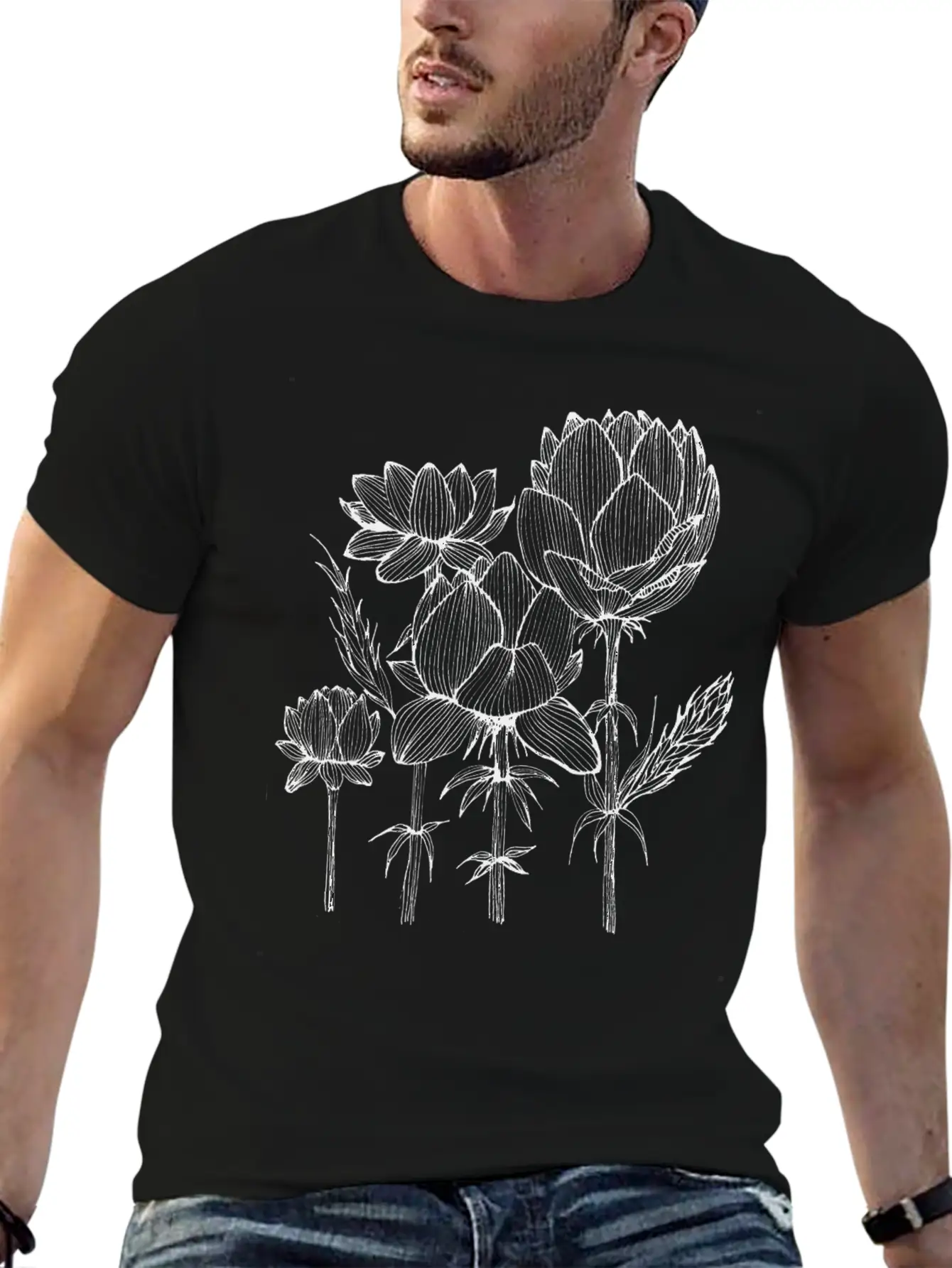The Lined Design And The Vector Design. Basic Graphic T-Shirt – Daily Comfort In Soft Cotton