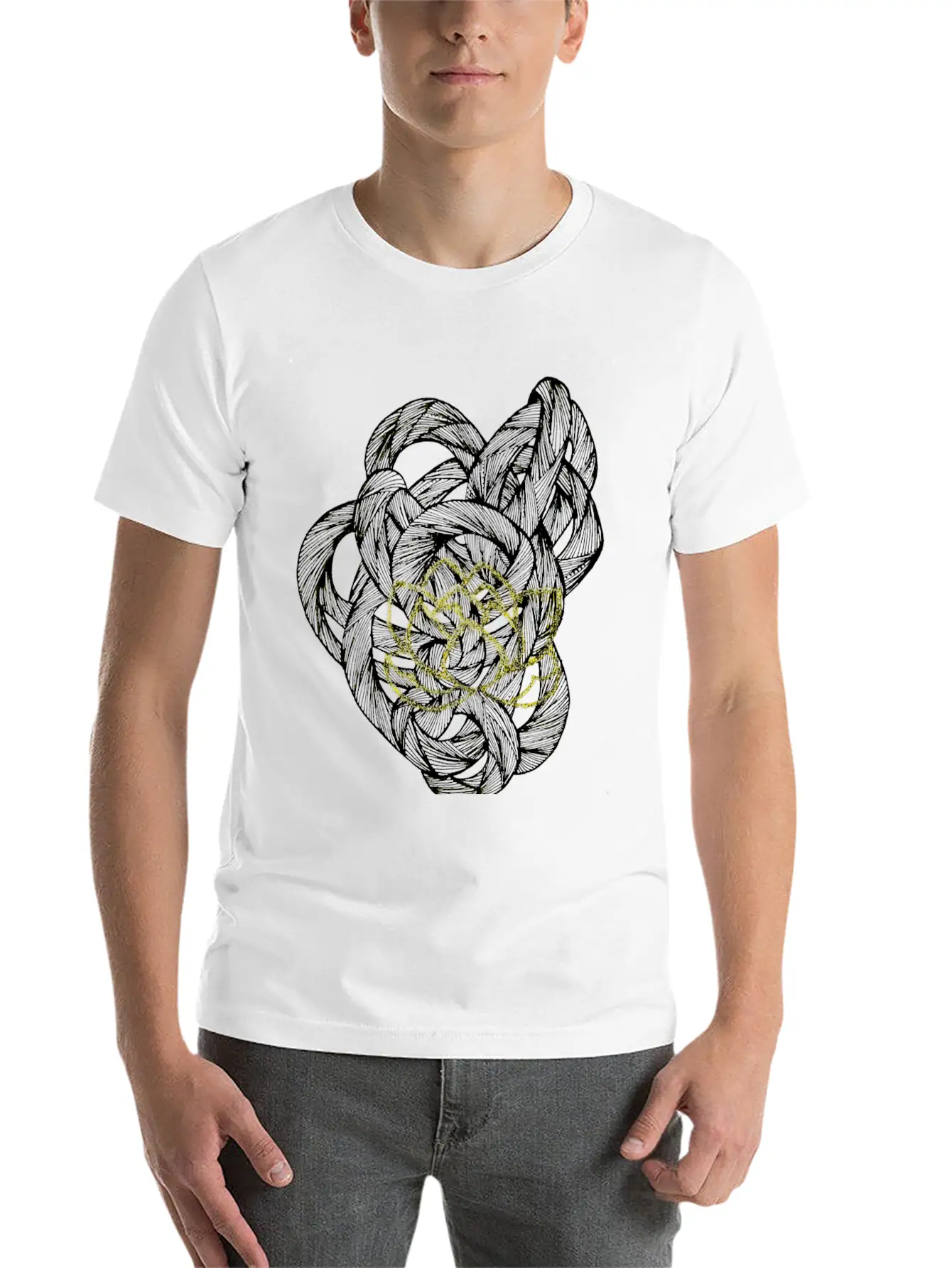 The Lined Design And The Vector Design. Essential Unisex Summer Tee – Soft Cotton Casual Fit