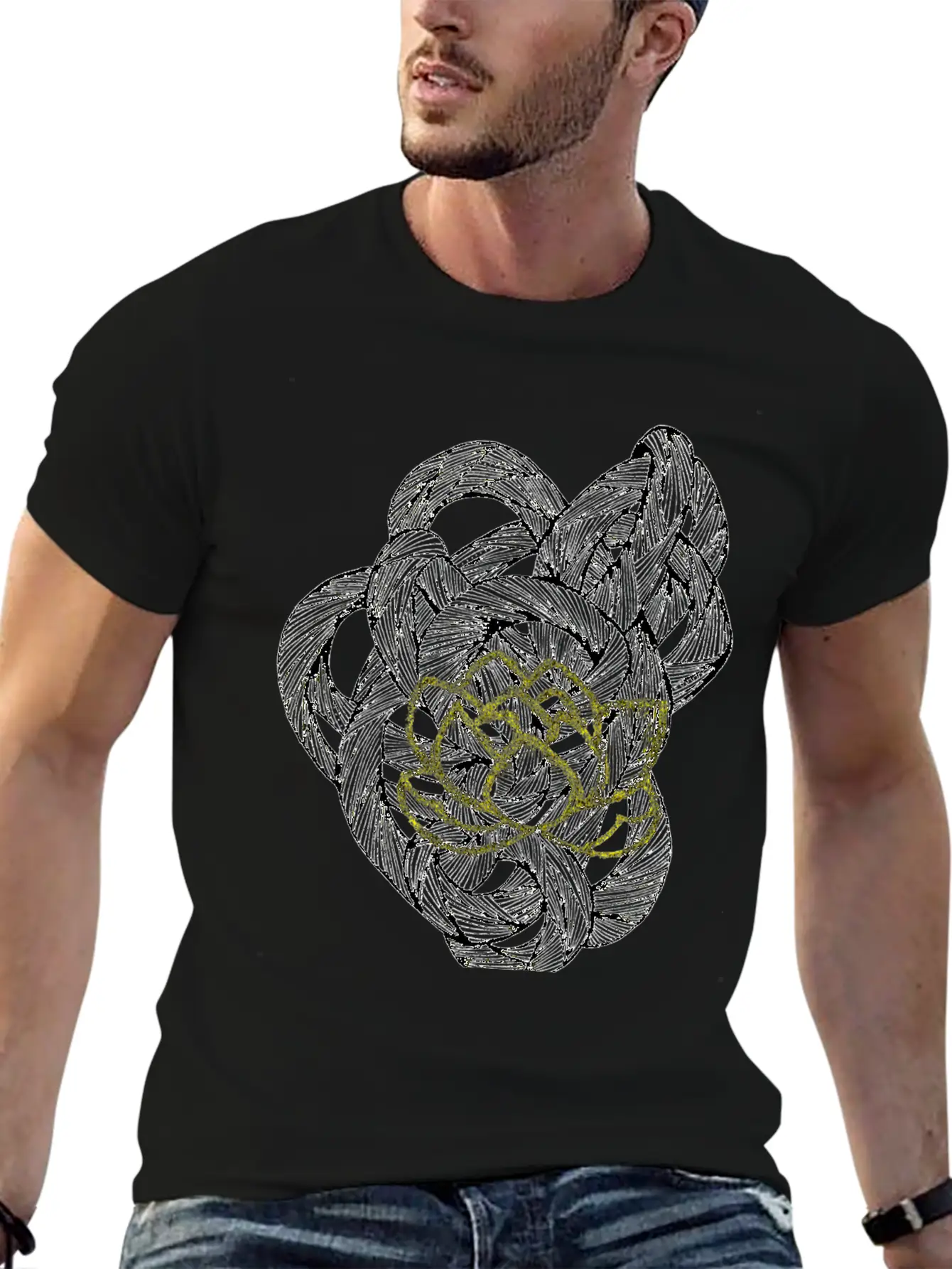 The Lined Design And The Vector Design. Essential Unisex Summer Tee – Soft Cotton Casual Fit