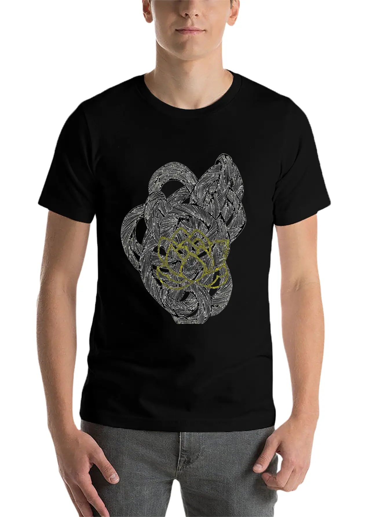 The Lined Design And The Vector Design. Essential Unisex Summer Tee – Soft Cotton Casual Fit