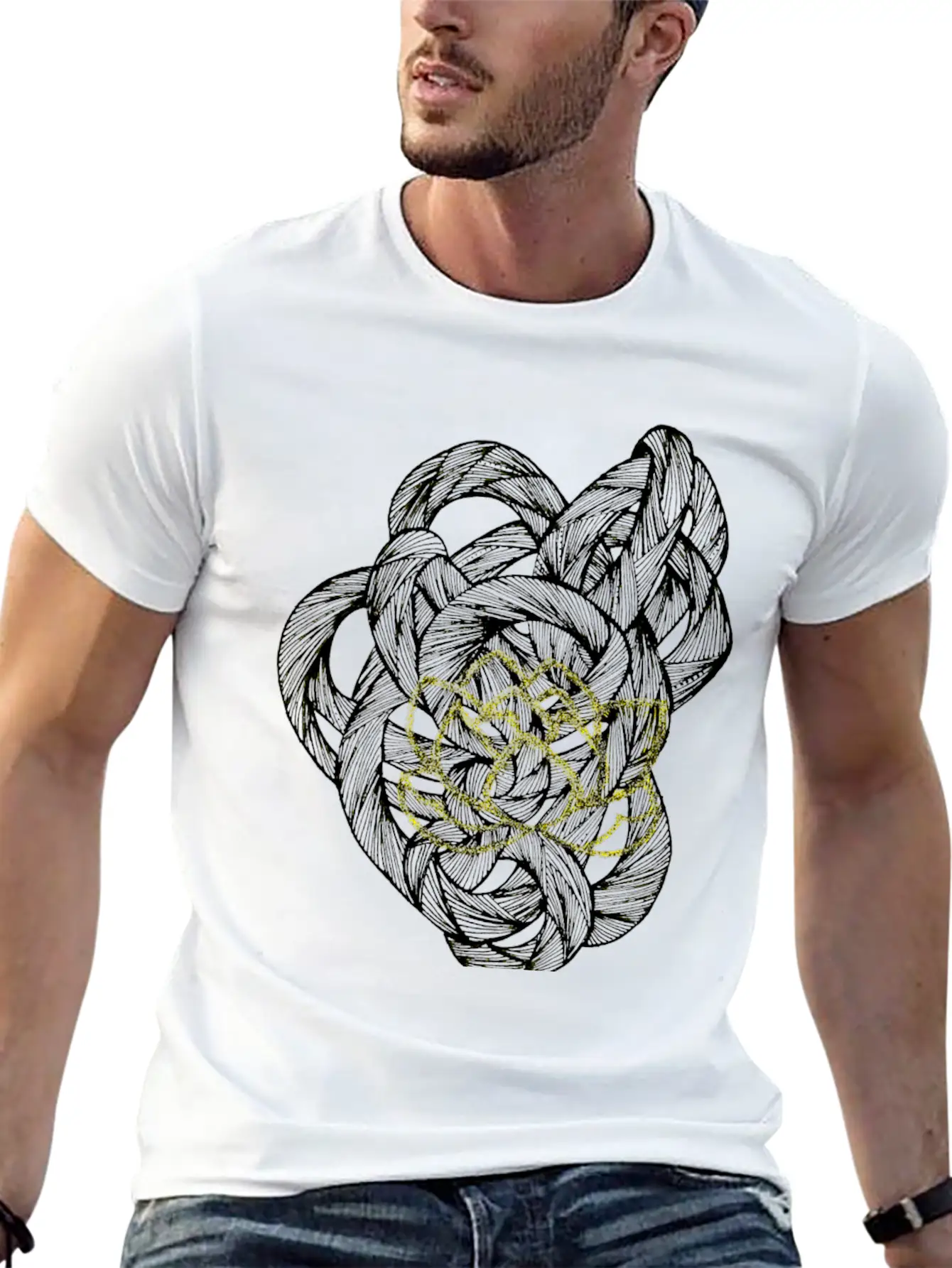 The Lined Design And The Vector Design. Essential Unisex Summer Tee – Soft Cotton Casual Fit