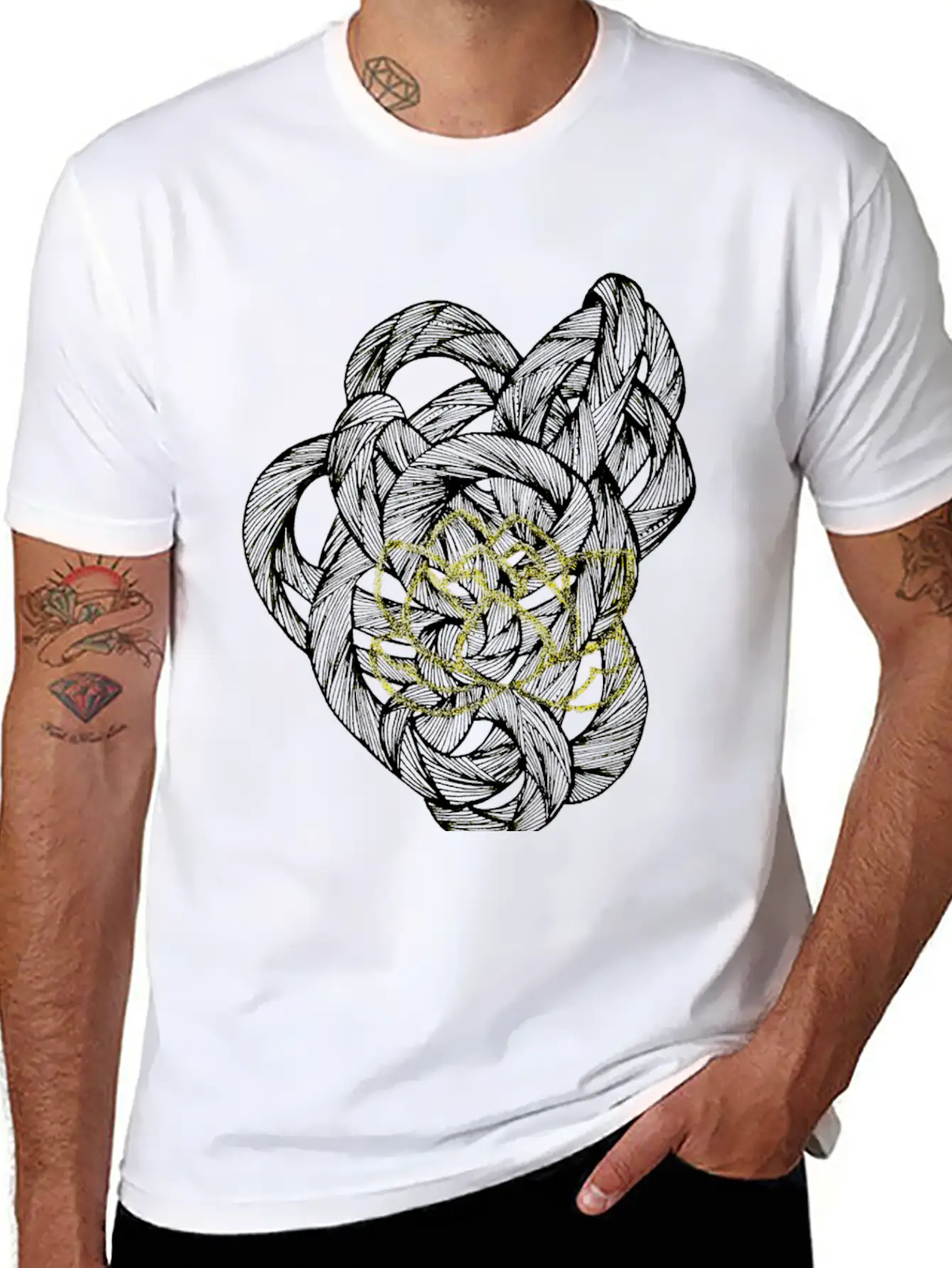The Lined Design And The Vector Design. Essential Unisex Summer Tee – Soft Cotton Casual Fit