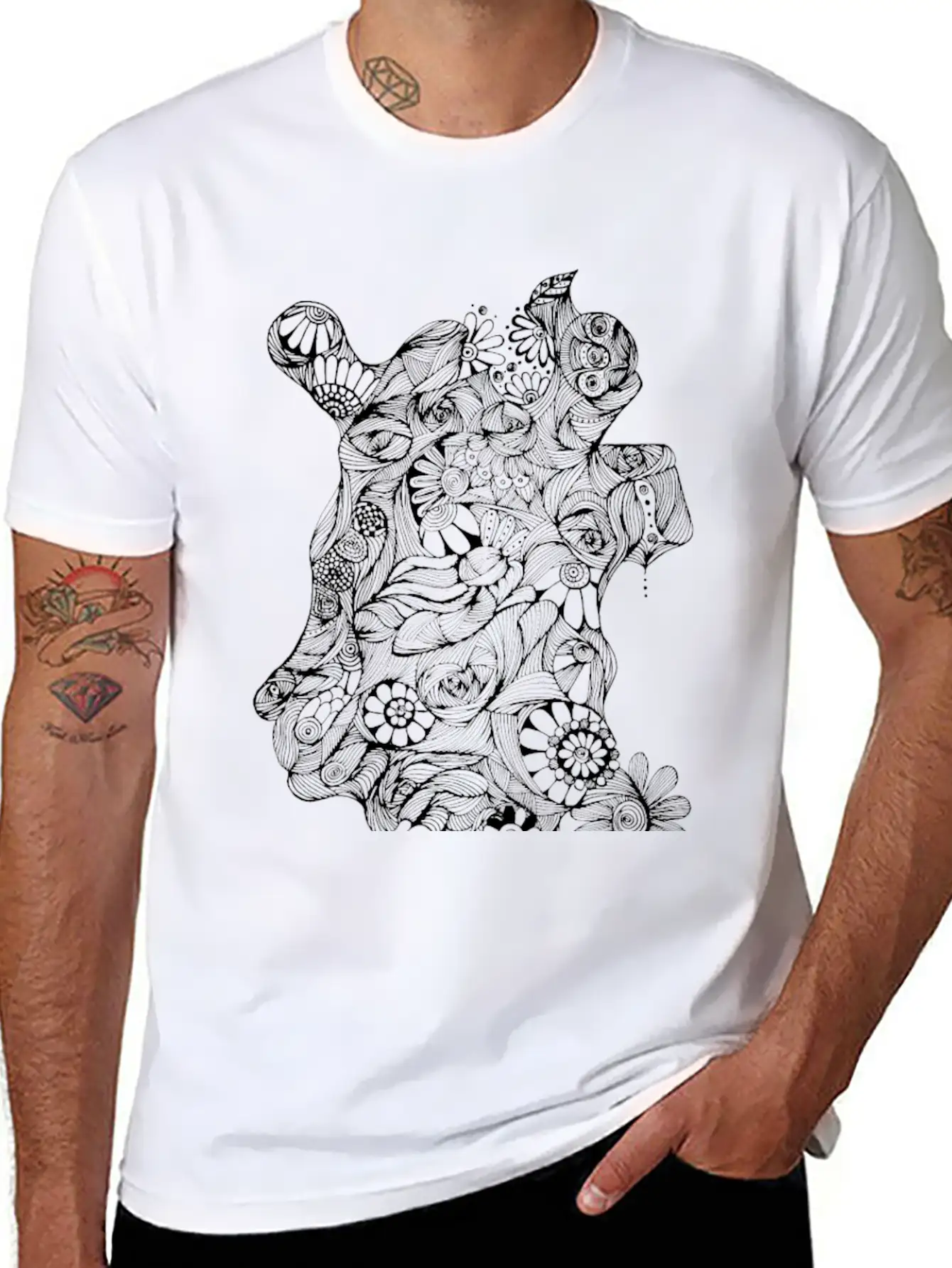 The Lined Design And The Vector Design. Unisex Short Sleeve Soft Cotton T-Shirt – Casual Everyday Wear