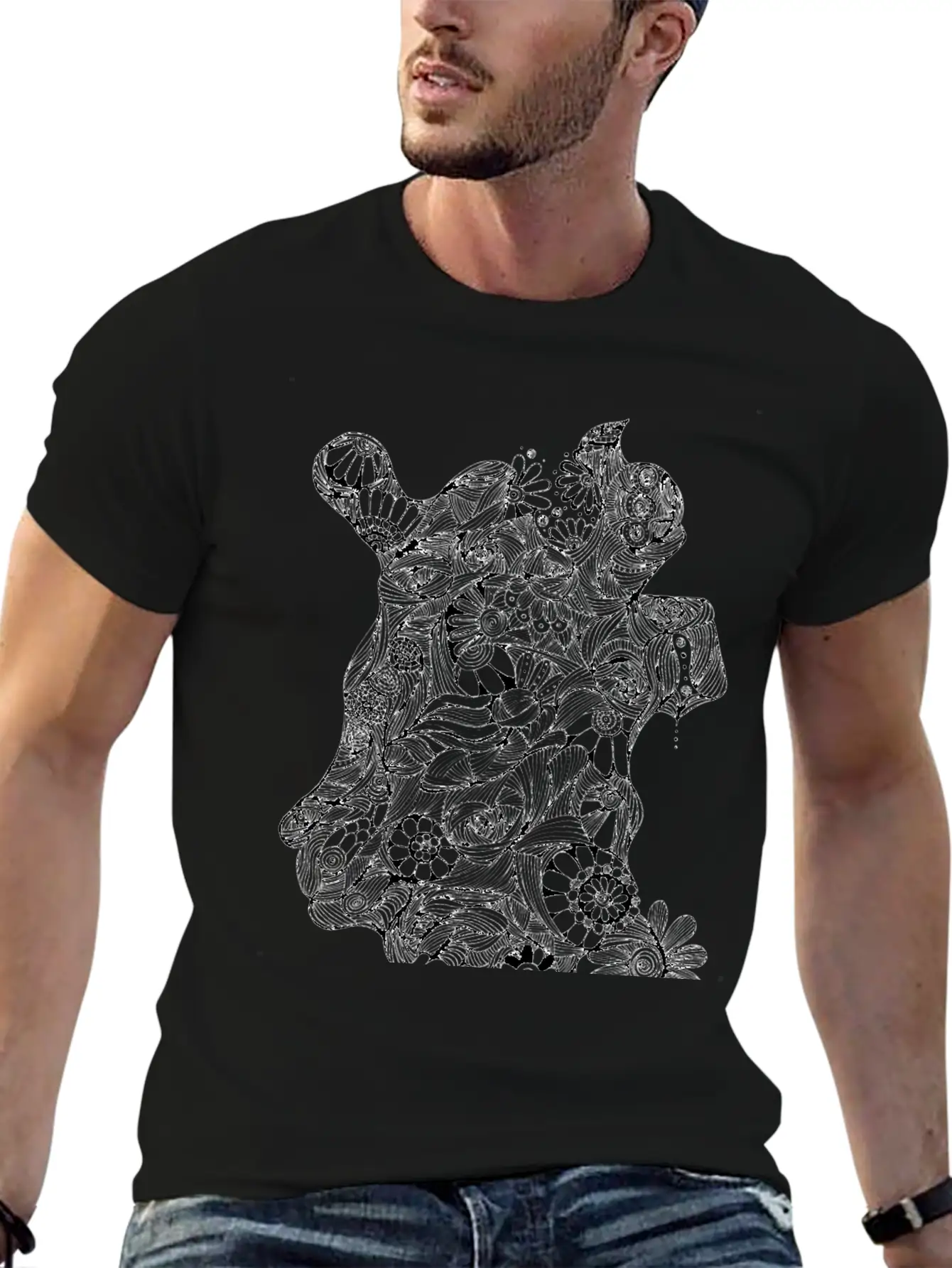 The Lined Design And The Vector Design. Unisex Short Sleeve Soft Cotton T-Shirt – Casual Everyday Wear