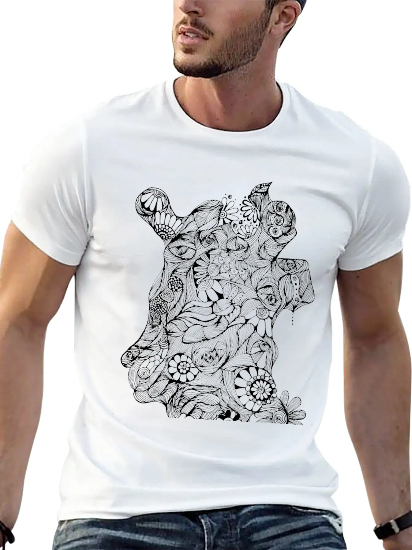 The Lined Design And The Vector Design. Unisex Short Sleeve Soft Cotton T-Shirt – Casual Everyday Wear