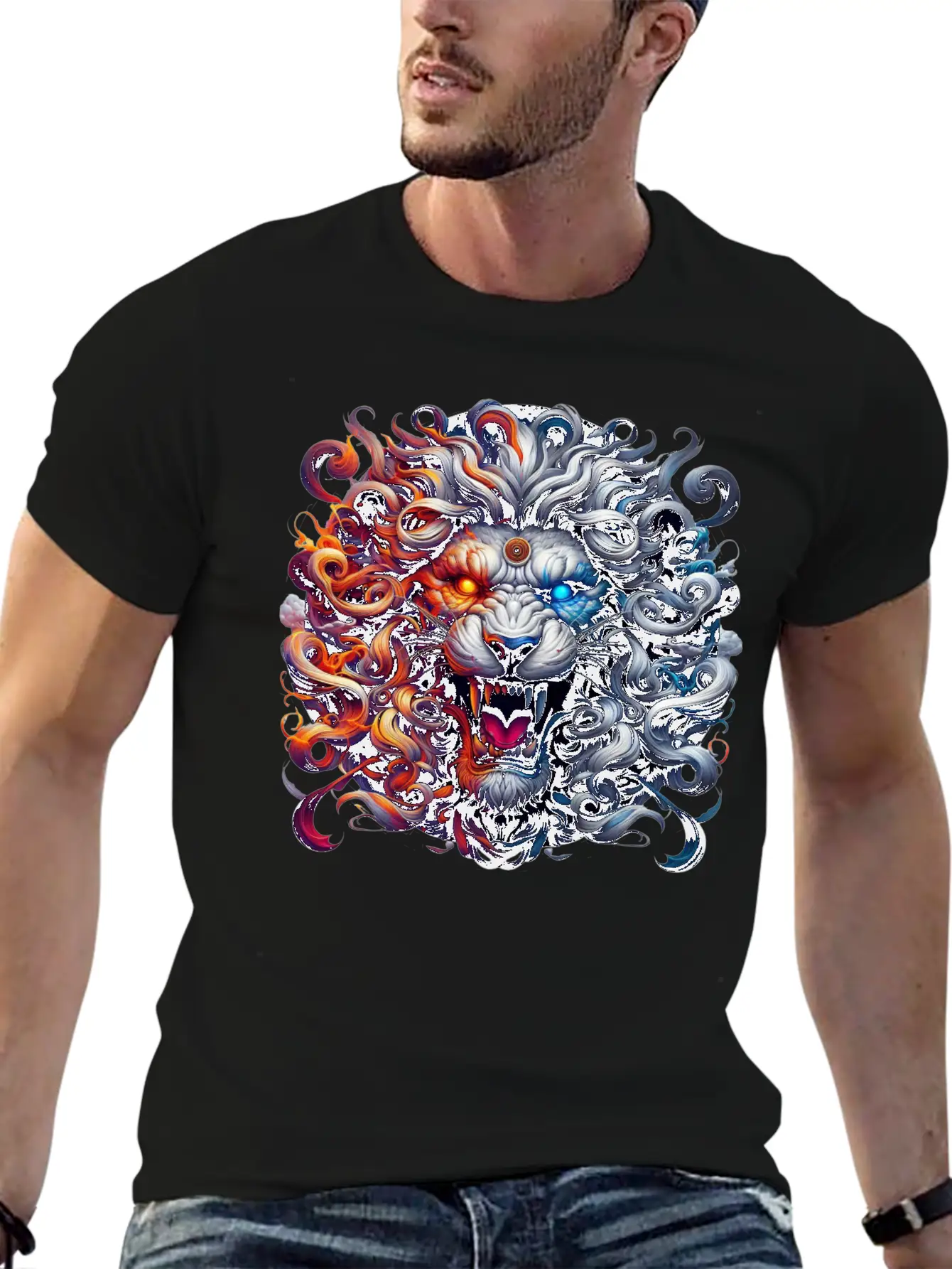 The Nemean Lion From Greek Mythology Unisex Short Sleeve Soft Cotton T-Shirt – Casual Everyday Wear