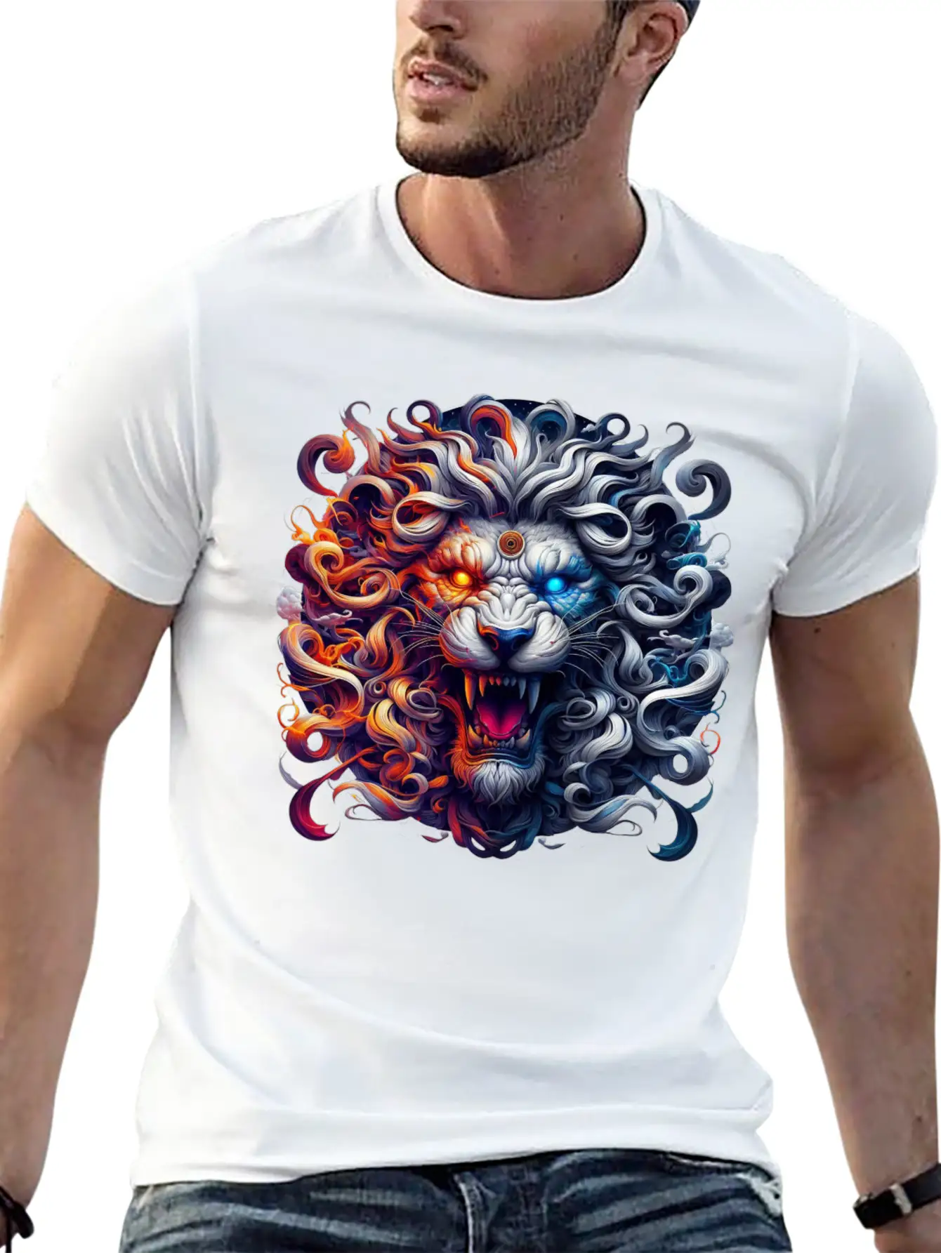 The Nemean Lion From Greek Mythology Unisex Short Sleeve Soft Cotton T-Shirt – Casual Everyday Wear