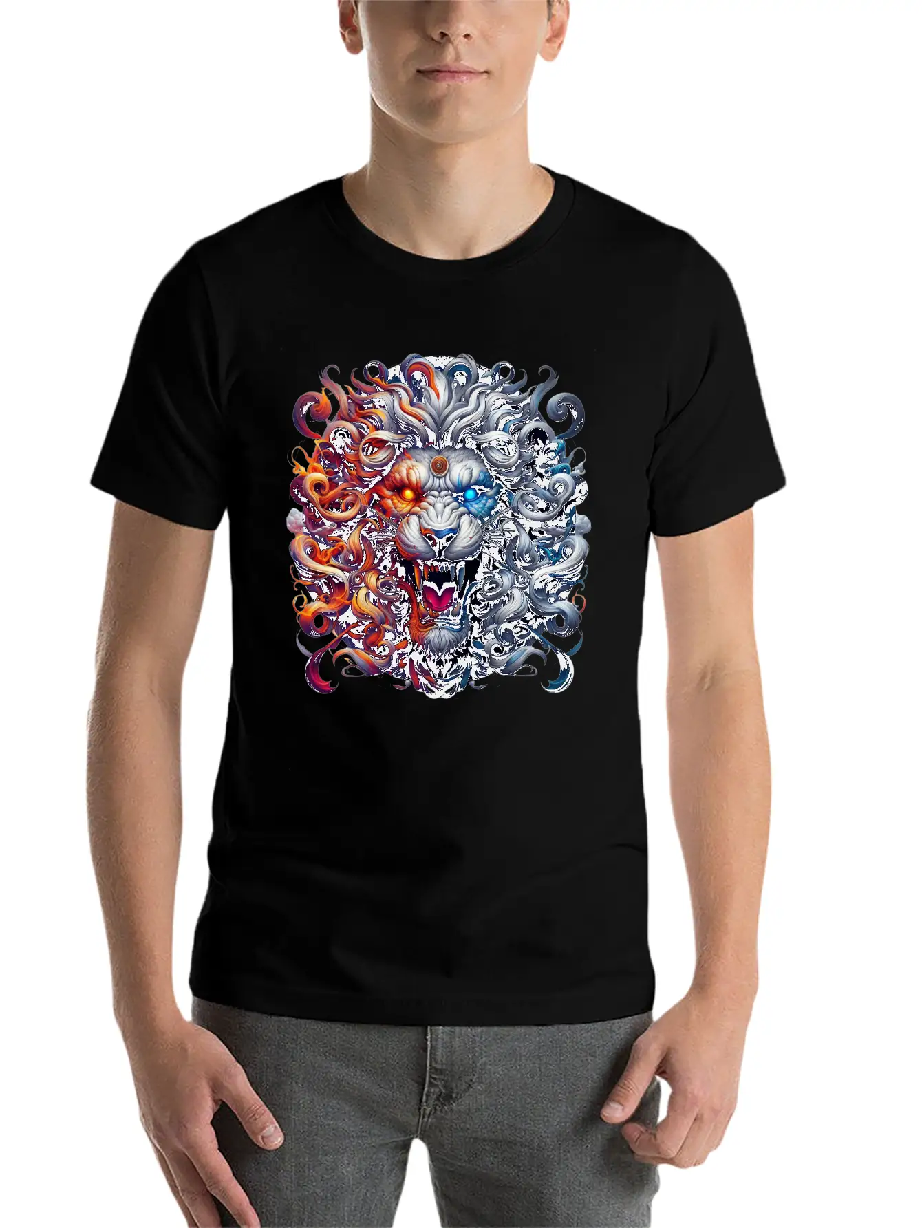 The Nemean Lion From Greek Mythology Unisex Short Sleeve Soft Cotton T-Shirt – Casual Everyday Wear