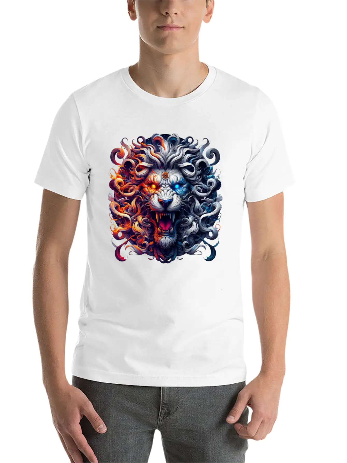 The Nemean Lion From Greek Mythology Unisex Short Sleeve Soft Cotton T-Shirt – Casual Everyday Wear
