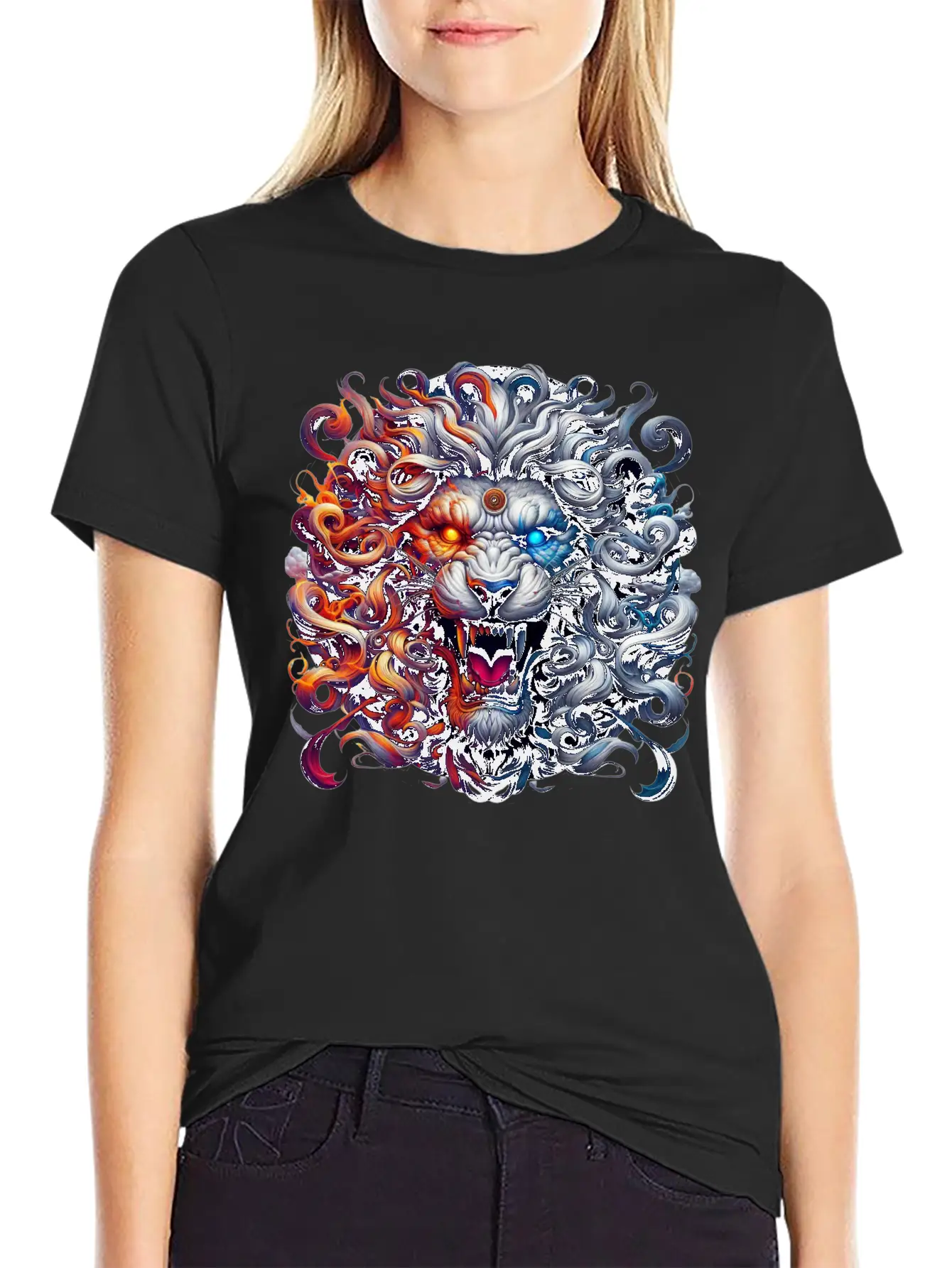 The Nemean Lion From Greek Mythology Unisex Short Sleeve Soft Cotton T-Shirt – Casual Everyday Wear