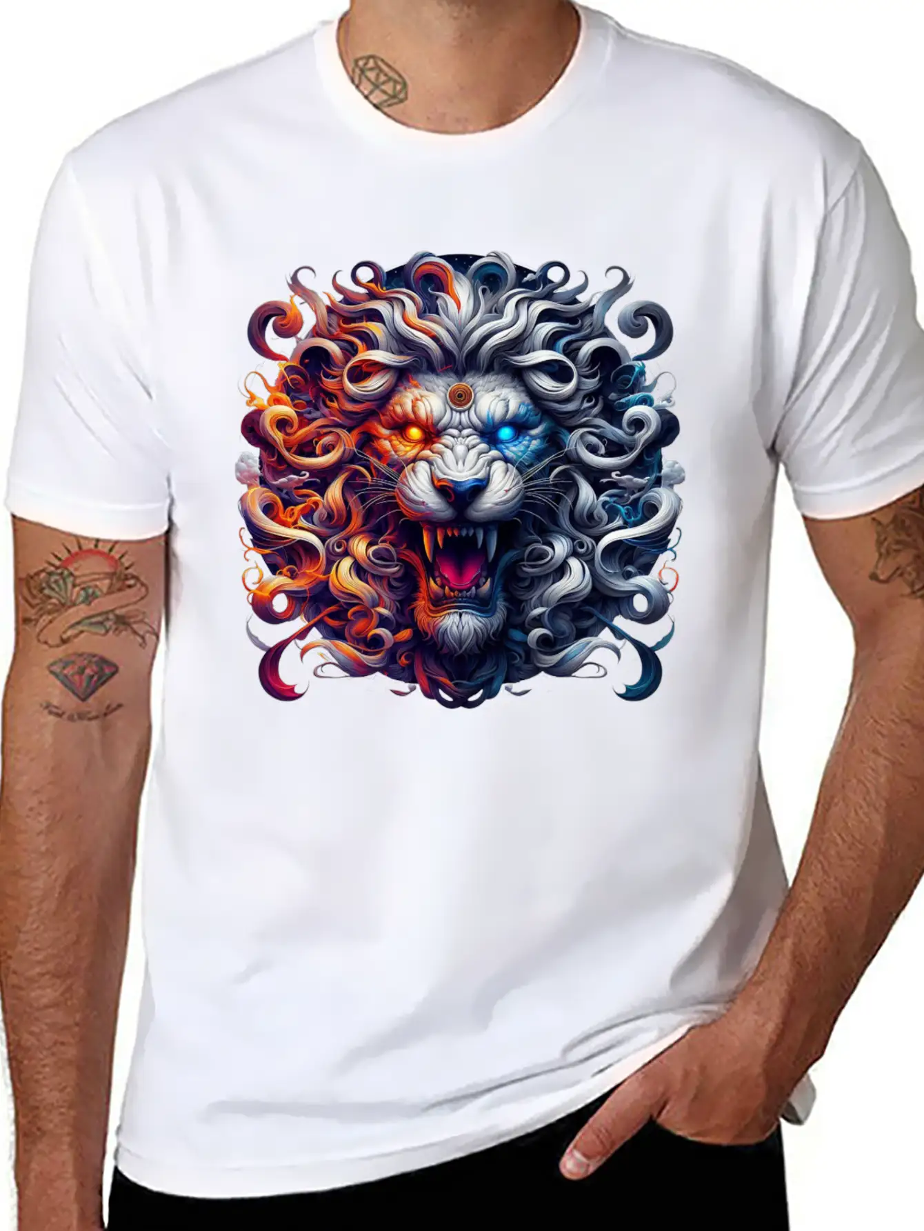 The Nemean Lion From Greek Mythology Unisex Short Sleeve Soft Cotton T-Shirt – Casual Everyday Wear