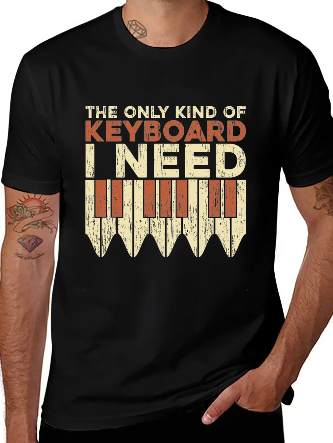 The Only Keyboard I Need Piano Gift Idea Quote Unisex Short Sleeve Soft Cotton T-Shirt – Casual Everyday Wear