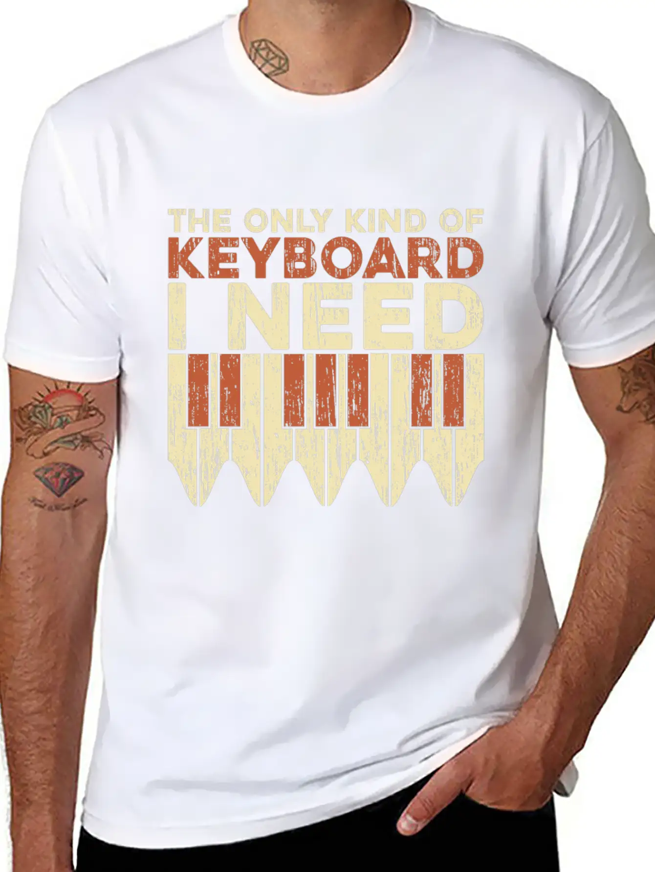 The Only Keyboard I Need Piano Gift Idea Quote Unisex Short Sleeve Soft Cotton T-Shirt – Casual Everyday Wear