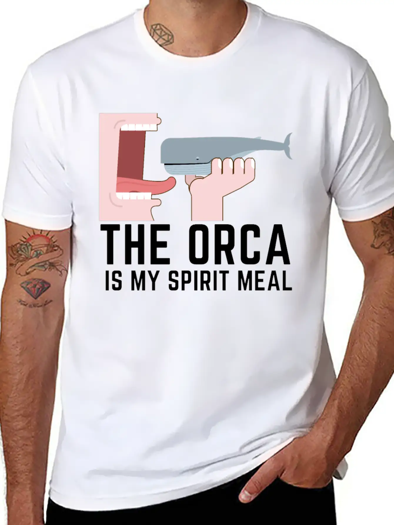 The Orca Is My Spirit Meal Comfortable Minimalist Graphic Tee – Summer Style Essential